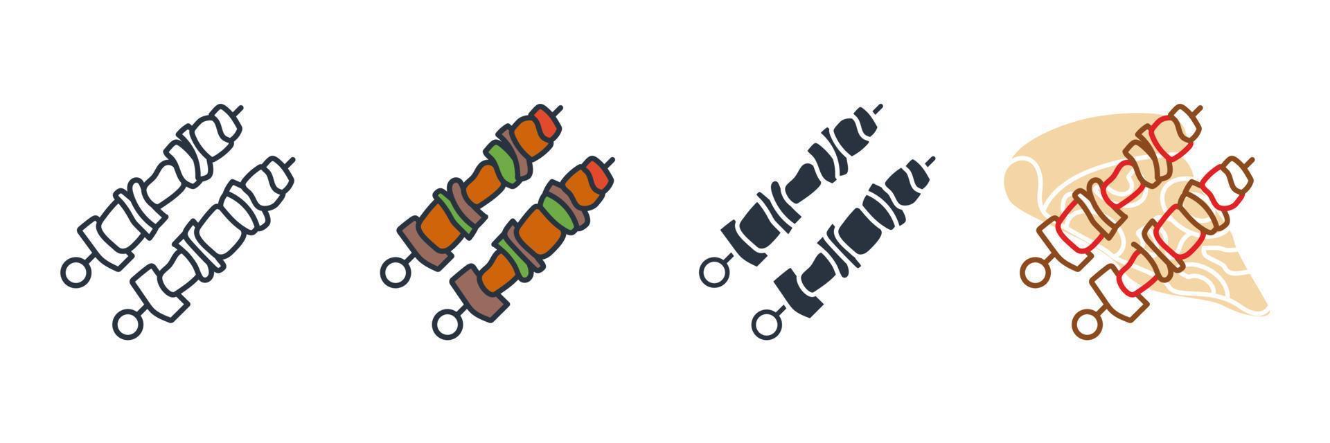 shish kebab ícone logotipo ilustração vetorial. modelo de símbolo de shish kebab para coleção de design gráfico e web vetor