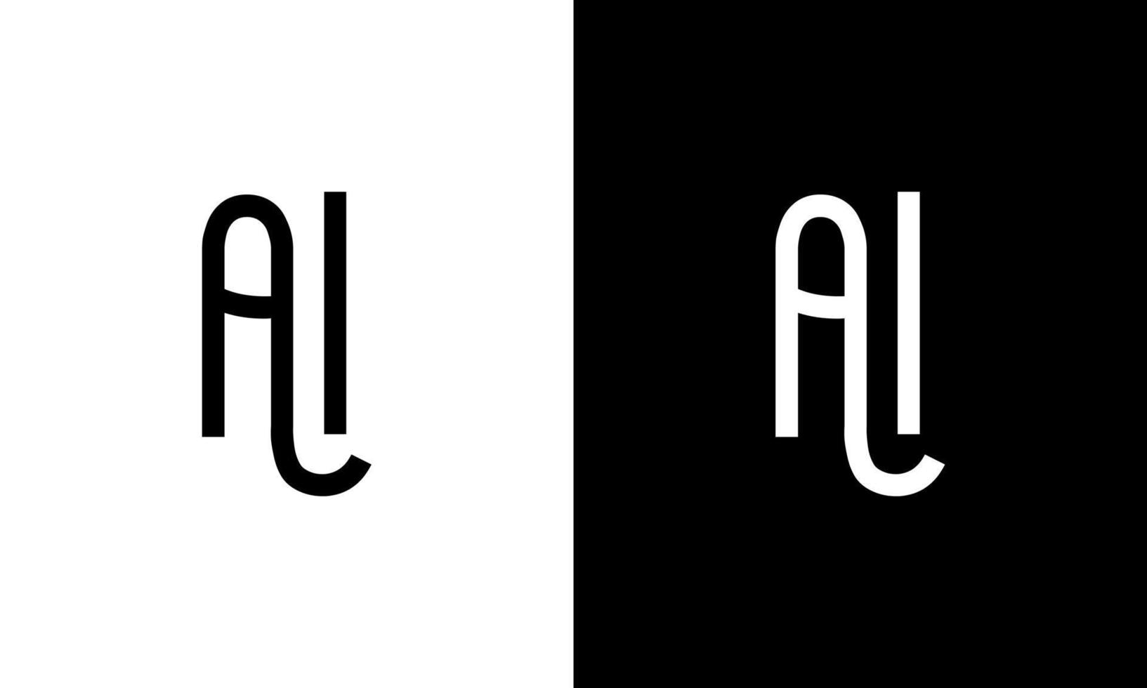 design de logotipo ai. design de logotipo de letra ai. design de ícone de logotipo ai em modelo de vetor livre de cores preto e branco.