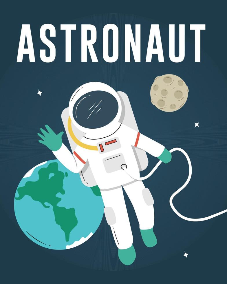 astronauta flutuando no espaço vetor