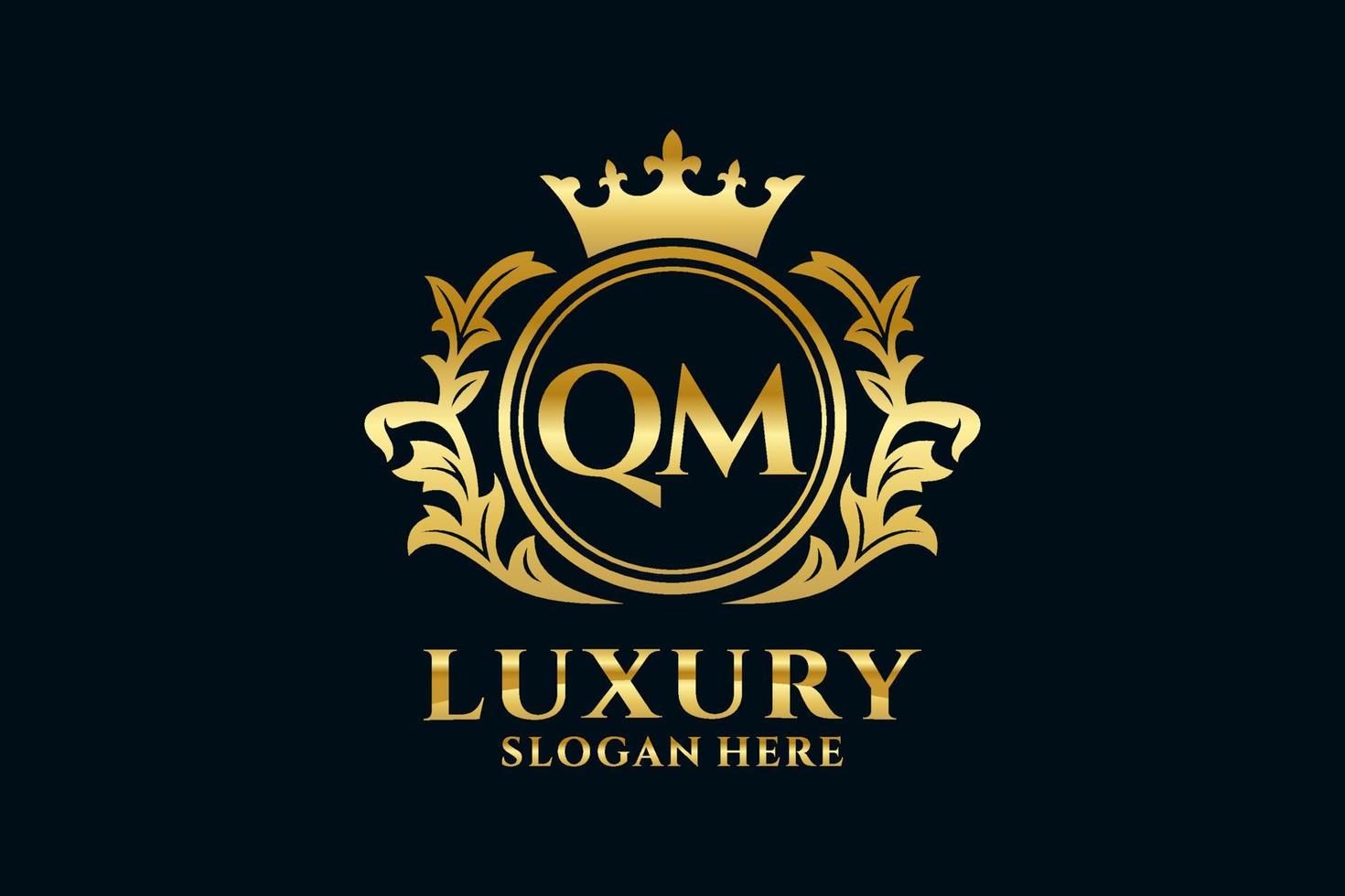 modelo de logotipo de luxo real inicial da carta qm em arte vetorial para projetos de marca de luxo e outras ilustrações vetoriais. vetor