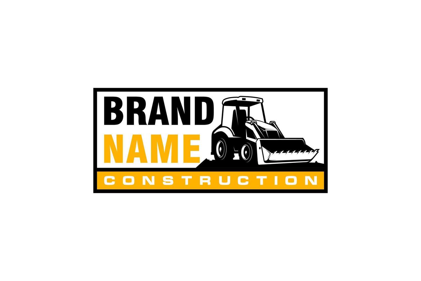 vetor de modelo de logotipo de escavadeira. vetor de logotipo de equipamento pesado para empresa de construção. ilustração de escavadeira criativa para modelo de logotipo.