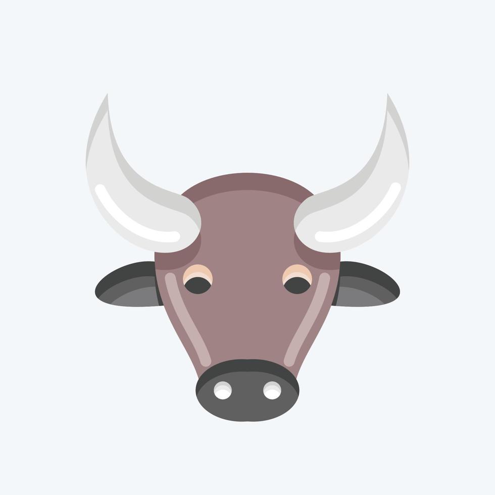 ícone de búfalo. relacionado ao símbolo de cabeça de animal. estilo plano. design simples editável. ilustração simples. bonitinho. Educação vetor
