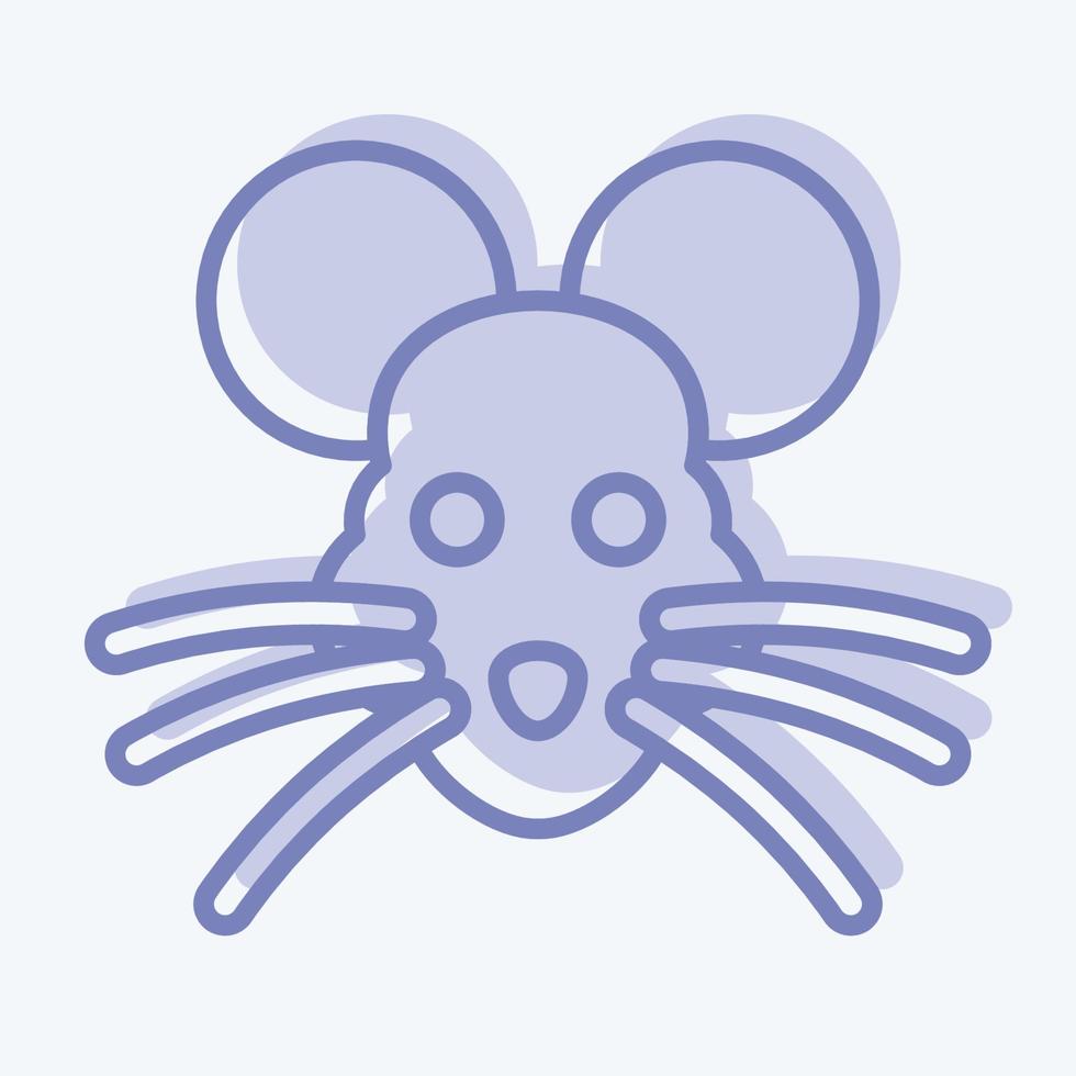 rato ícone. relacionado ao símbolo de cabeça de animal. estilo de dois tons. design simples editável. ilustração simples. bonitinho. Educação vetor