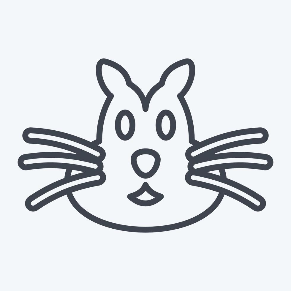 ícone de esquilo. relacionado ao símbolo de cabeça de animal. estilo de linha. design simples editável. ilustração simples. bonitinho. Educação vetor