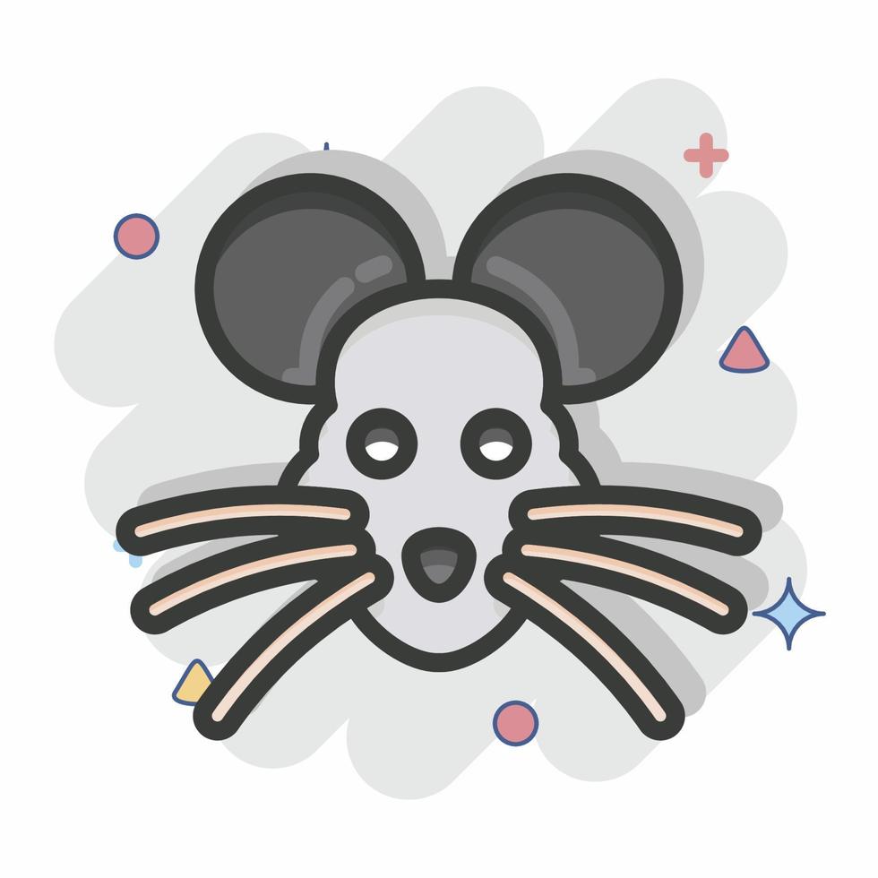rato de ícone. relacionado ao símbolo de cabeça de animal. estilo cômico. design simples editável. ilustração simples. bonitinho. Educação vetor