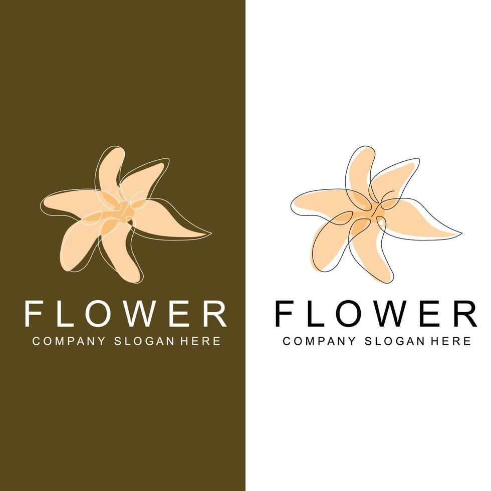 design de logotipo floral, arte abstrata de ícone de linha de estilo de ilustração vetorial vetor