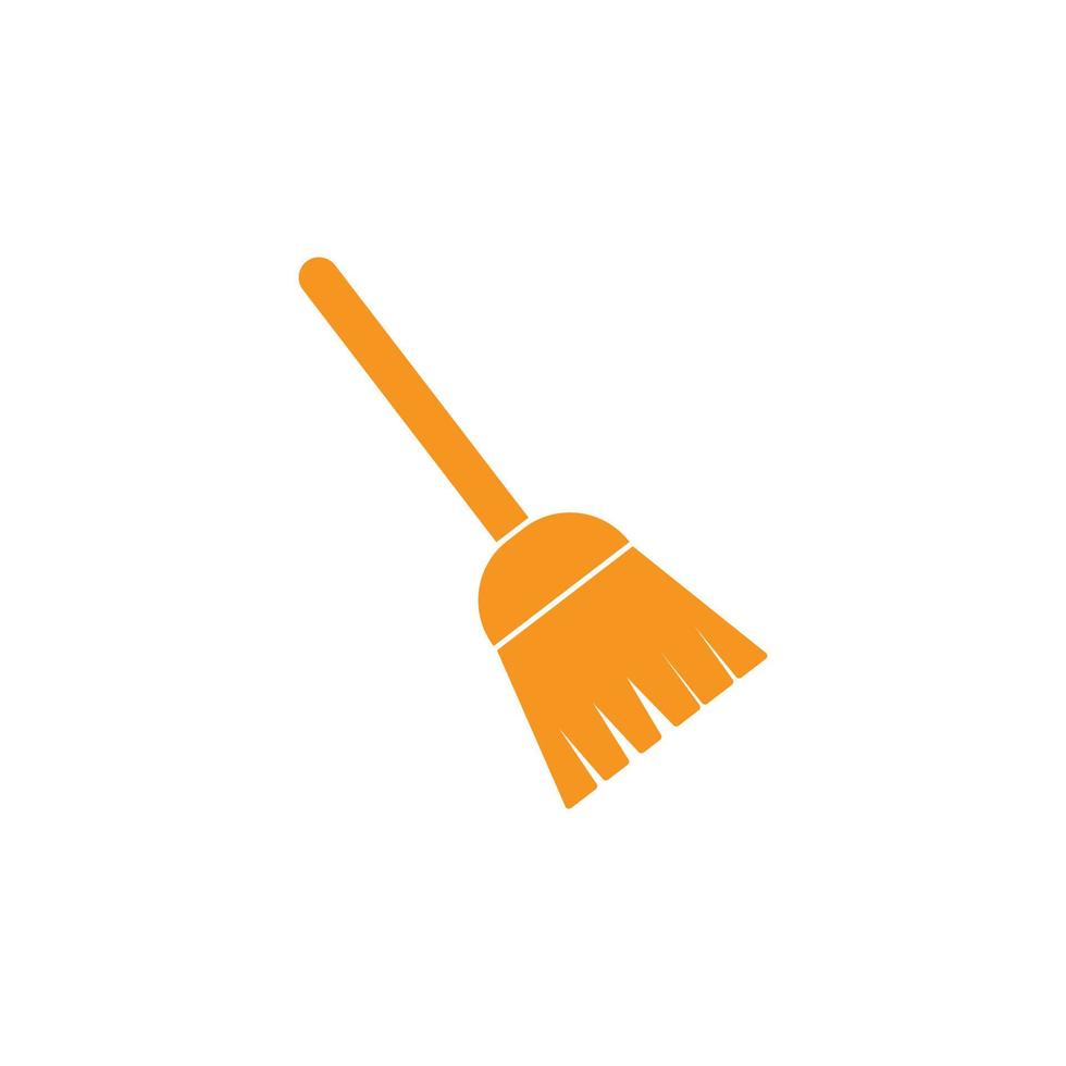 eps10 laranja vetor abstrato vassoura limpeza ícone sólido de poeira isolado no fundo branco. símbolo de higiene em um estilo moderno simples e moderno para o design do seu site, logotipo e aplicativo móvel