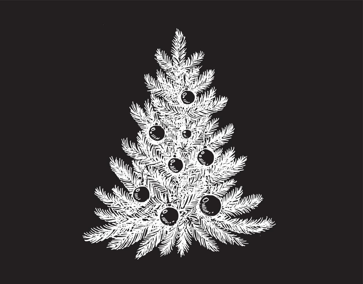 árvore de natal ilustração desenhada à mão vetor