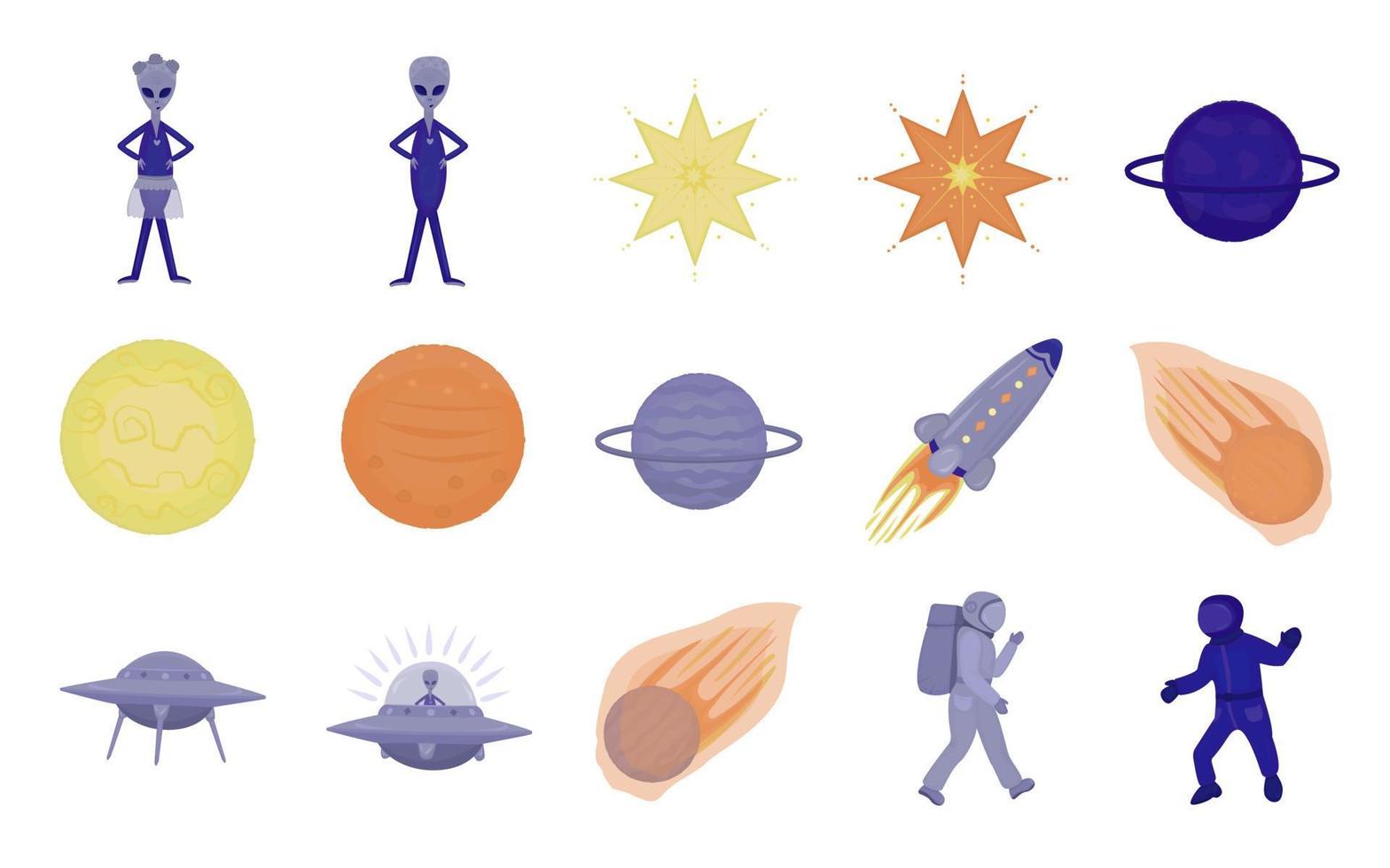 exploração espacial, conjunto de doodle vetor