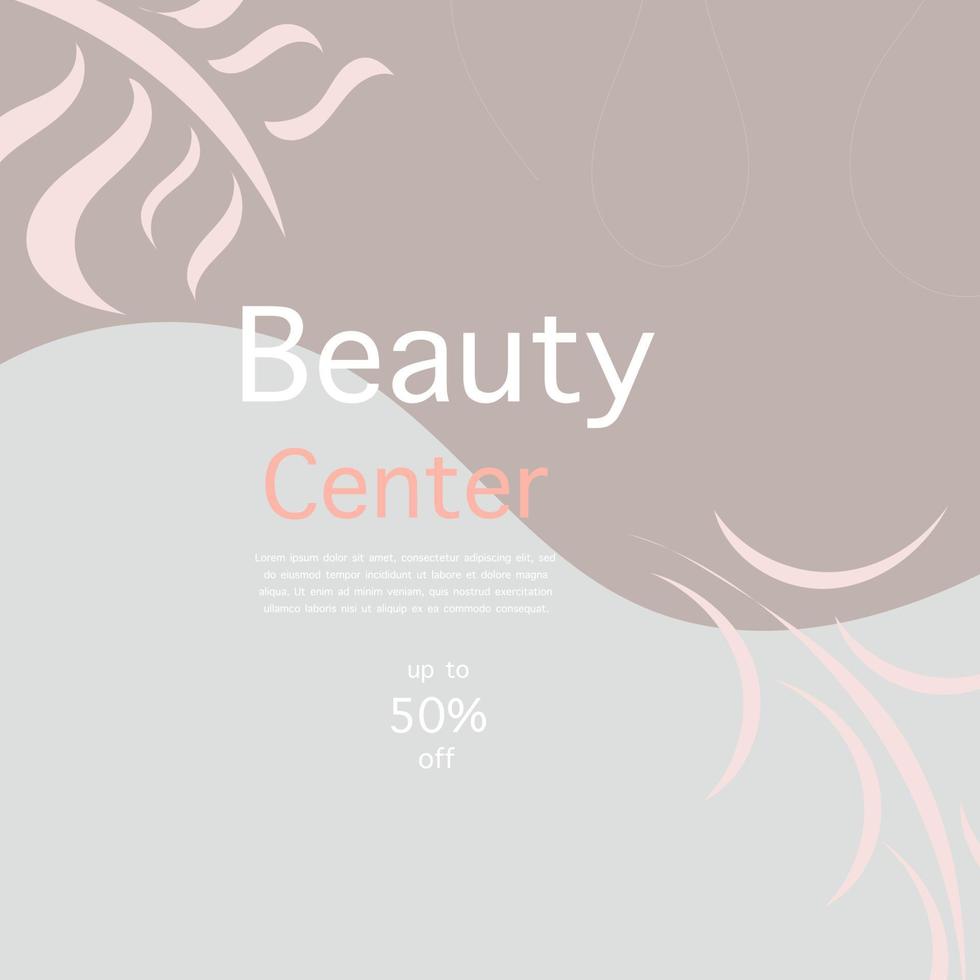 design de modelo de panfleto de banner quadrado de mídia social de maquiagem de centro de beleza. vetor