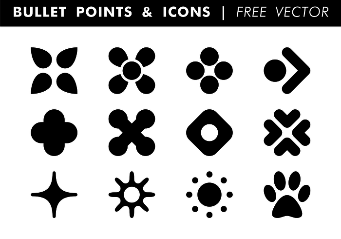 Bullet Points & Icons Free Vector