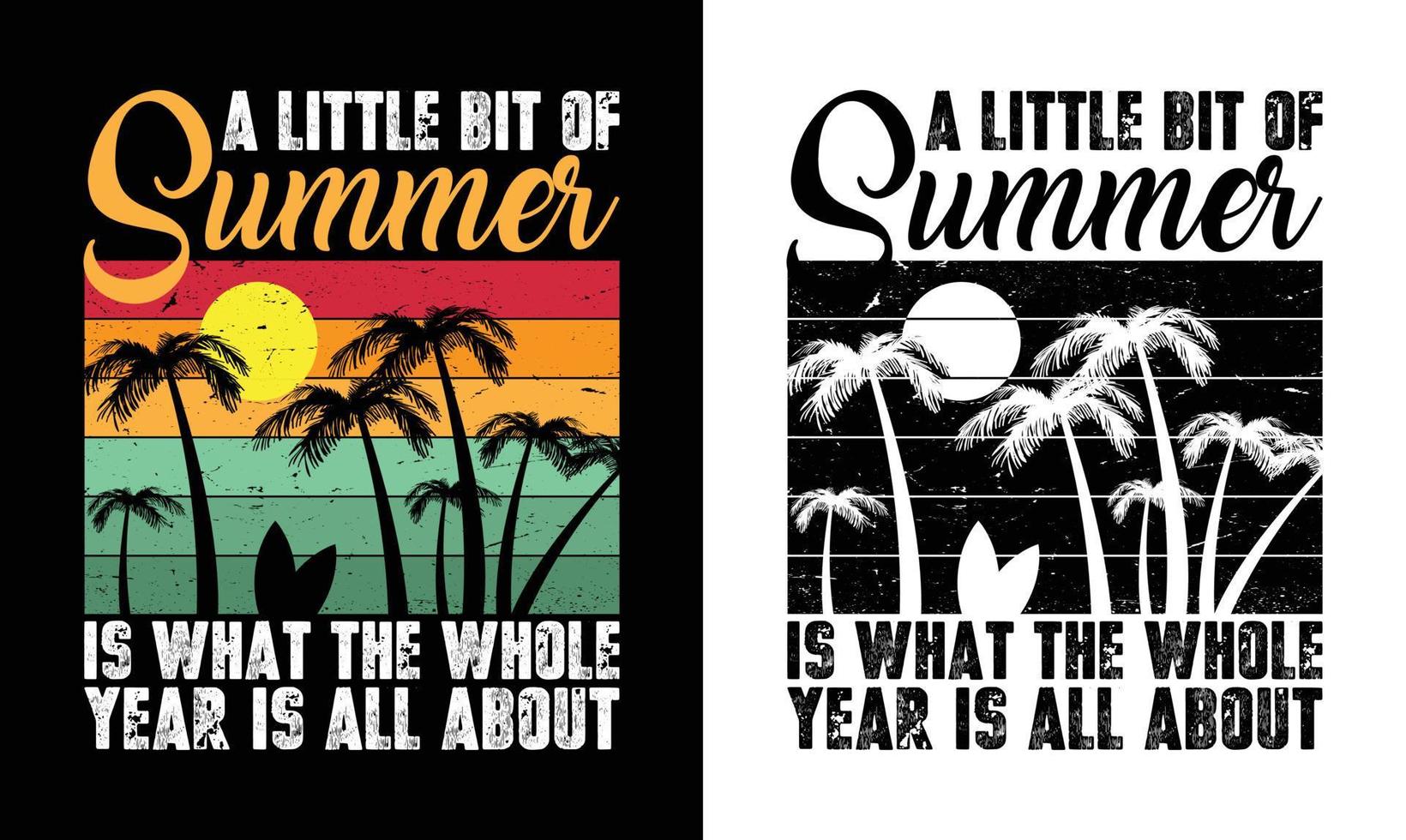 design de camiseta de citação de verão vetor