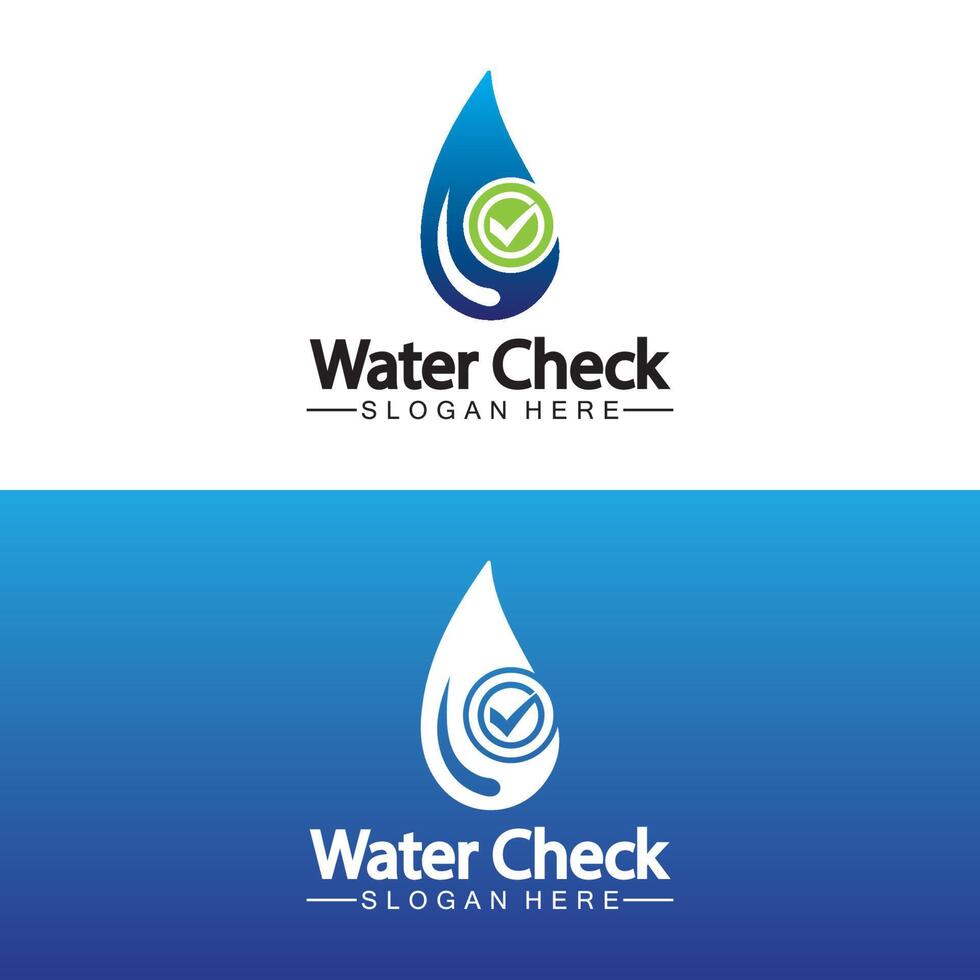 ilustração de ícone de vetor de logotipo de verificação de gota de água