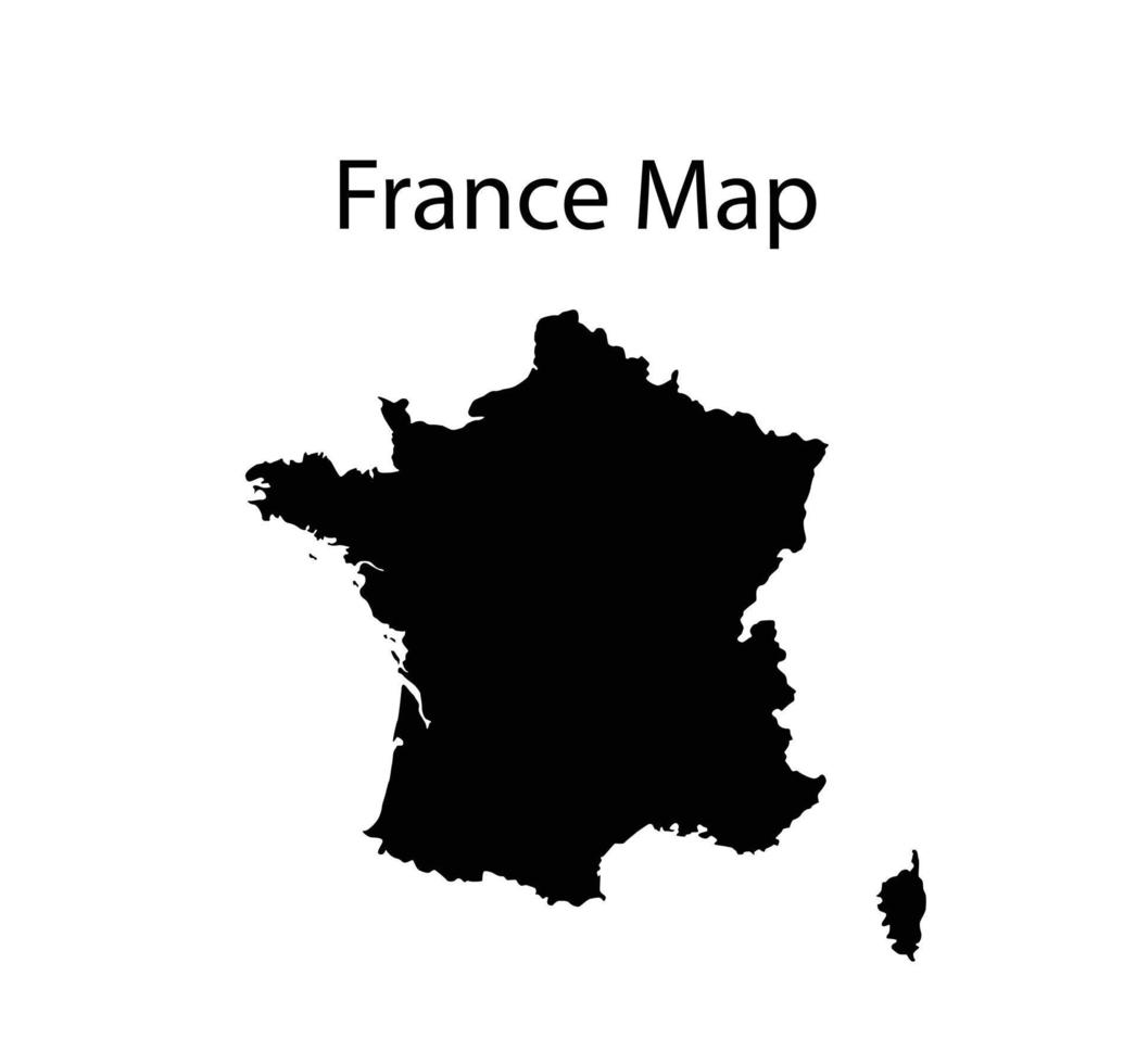 França mapa silhueta ilustração vetorial em fundo branco vetor