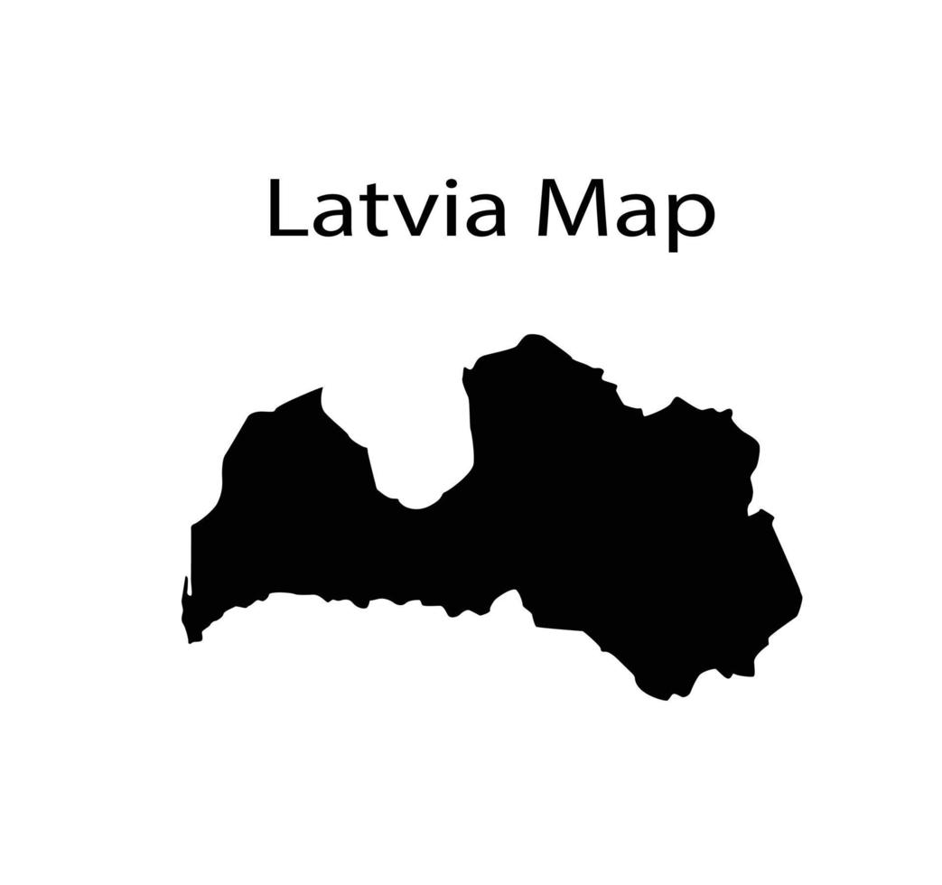 Letônia mapa silhueta ilustração vetorial em fundo branco vetor