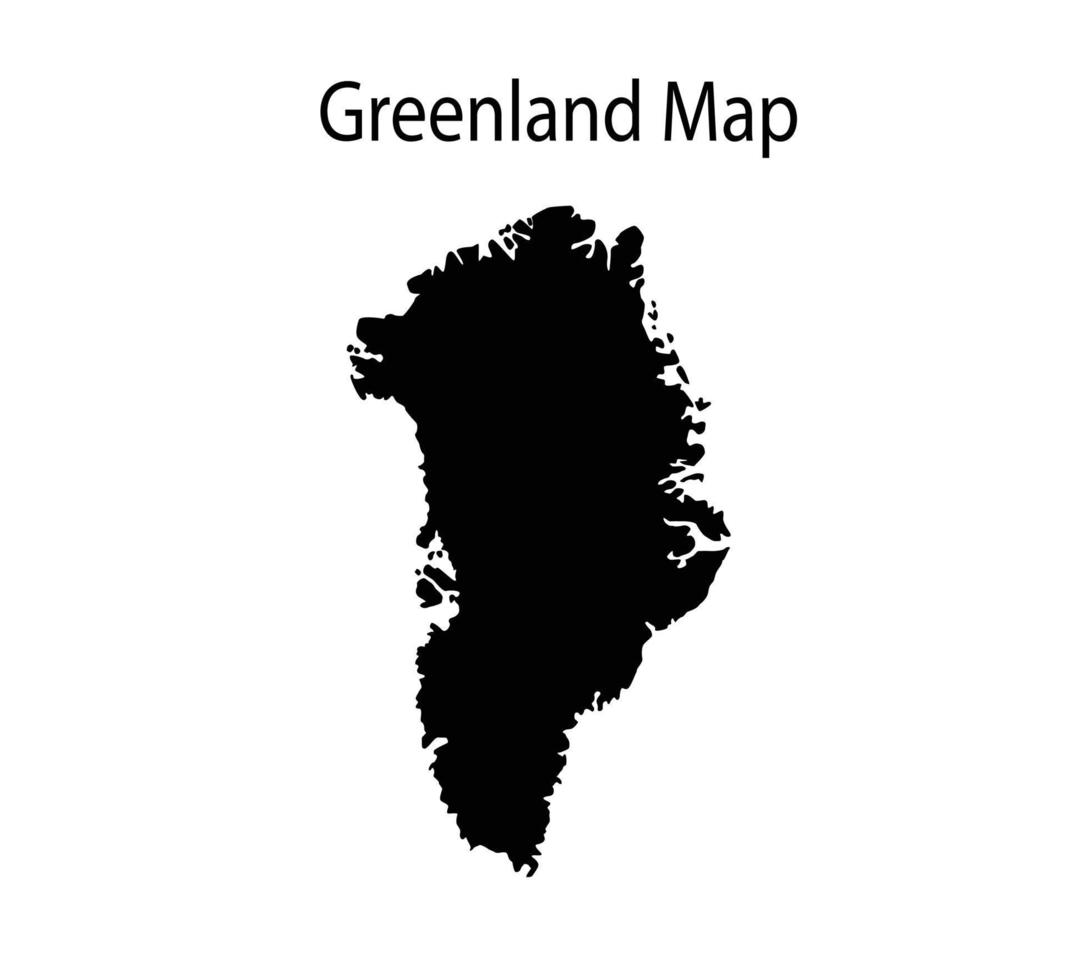 ilustração vetorial de silhueta de mapa da Groenlândia em fundo branco vetor