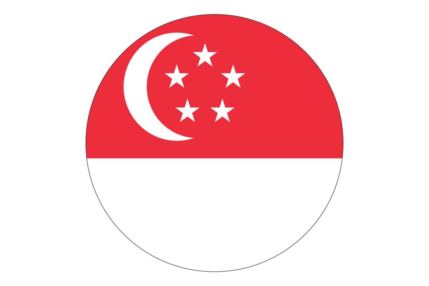 vetor de bandeira de círculo de singapura