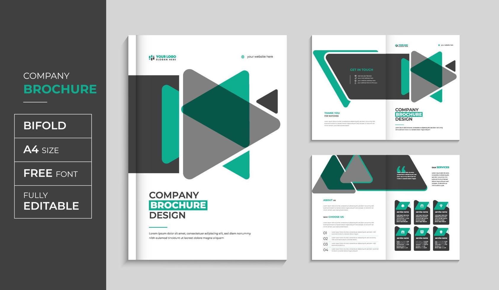 folheto corporativo e conjunto de modelos de design de capa de relatório anual de perfil da empresa vetor