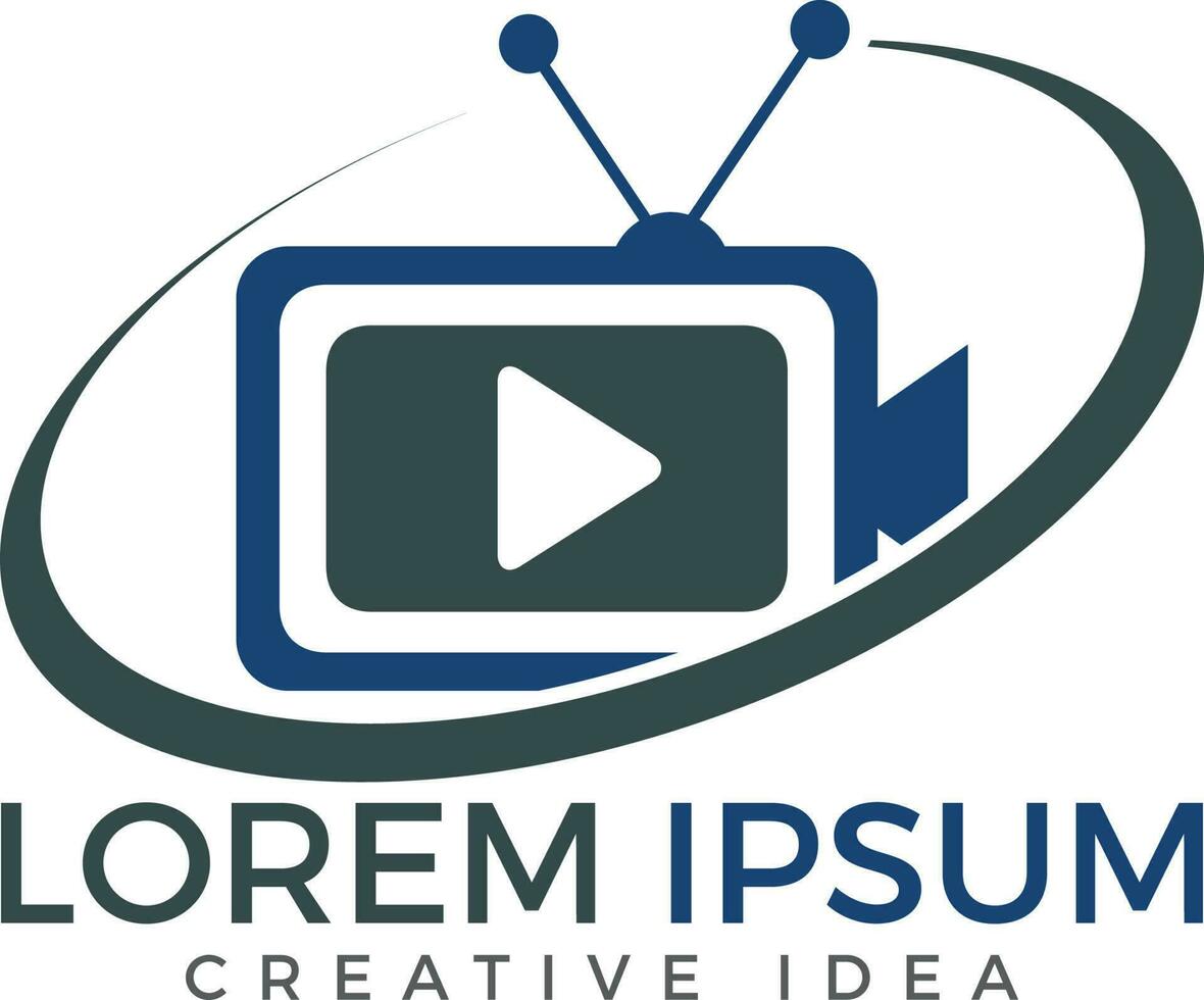 design de logotipo de mídia de tv. sinal de câmera de vídeo. vetor