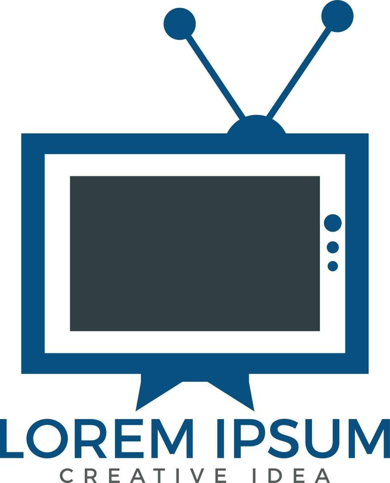 design de logotipo de mídia de tv. design de modelo de logotipo de serviço de tv. vetor