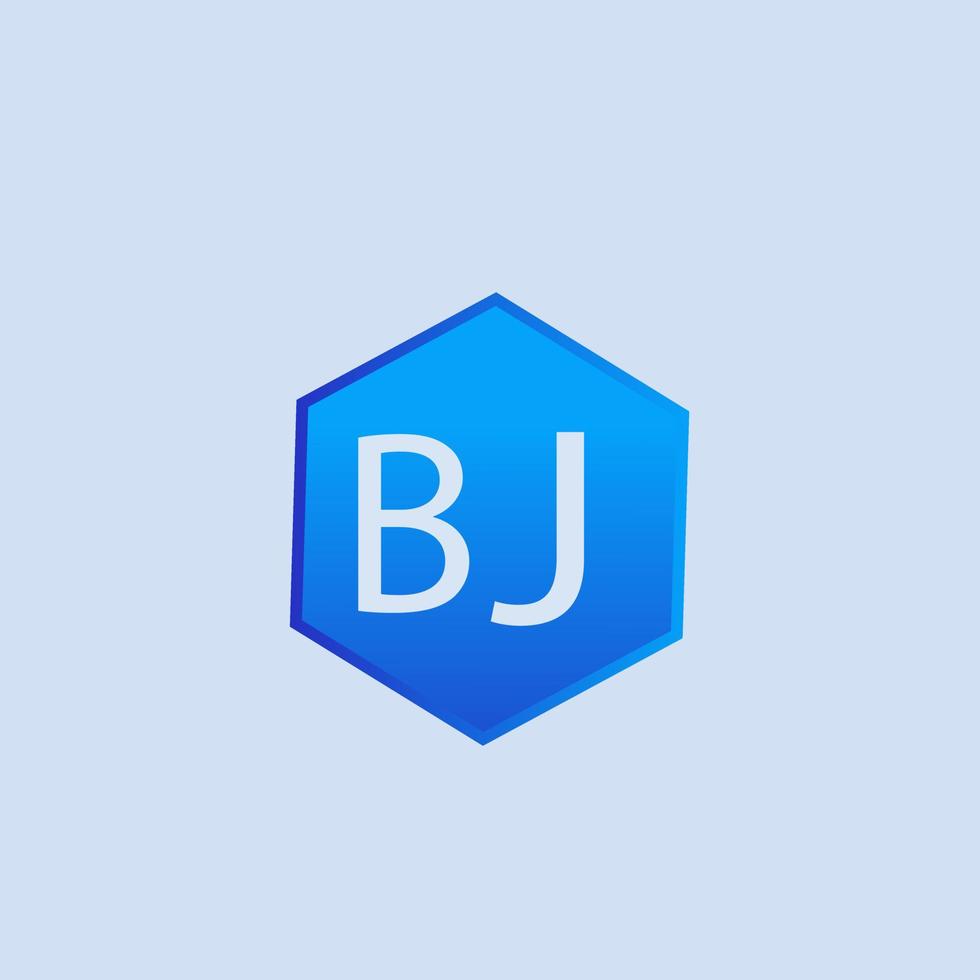 bj design de logotipo azul para empresa vetor
