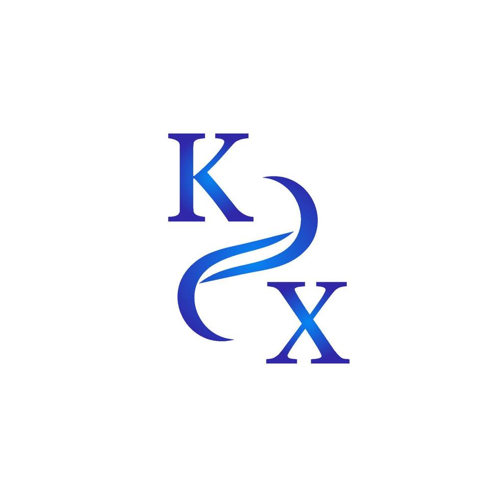 kx design de logotipo azul para sua empresa vetor
