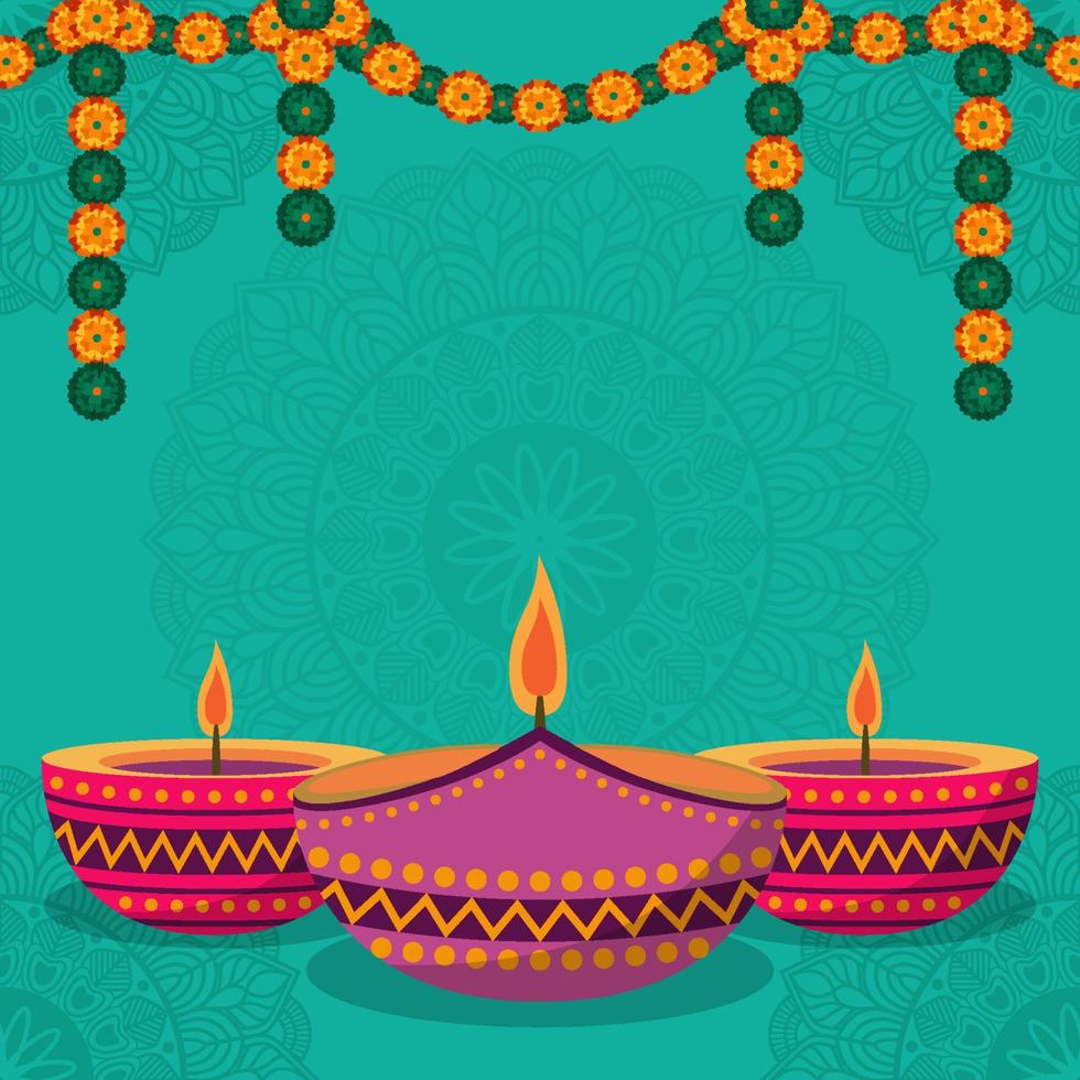 fundo da festividade de diwali vetor