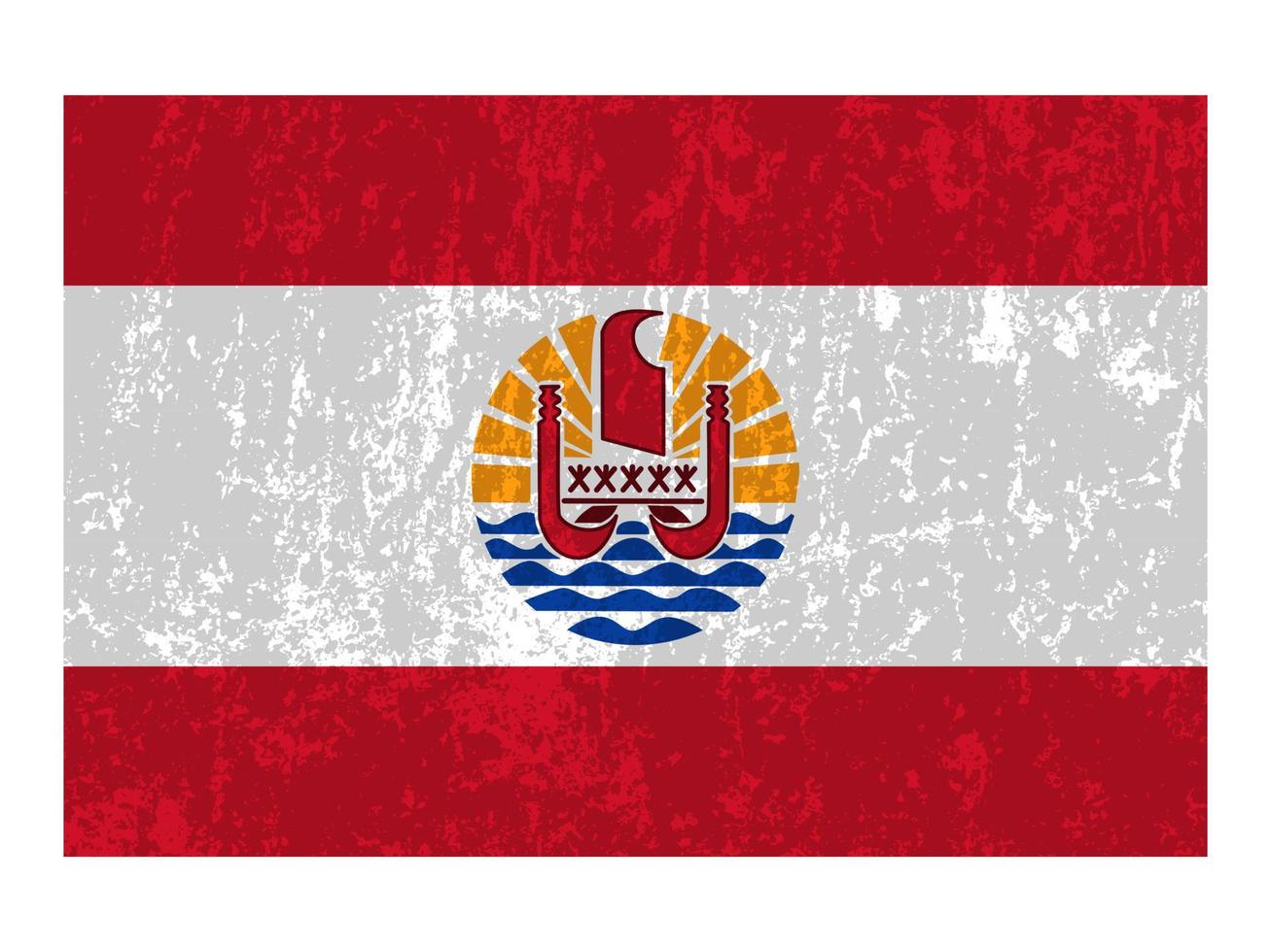 bandeira grunge da polinésia francesa, cores oficiais e proporção. ilustração vetorial. vetor