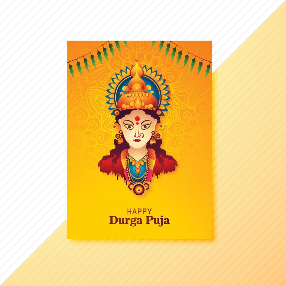 feliz durga puja festival da índia ilustração de cartão de férias design de brochura vetor