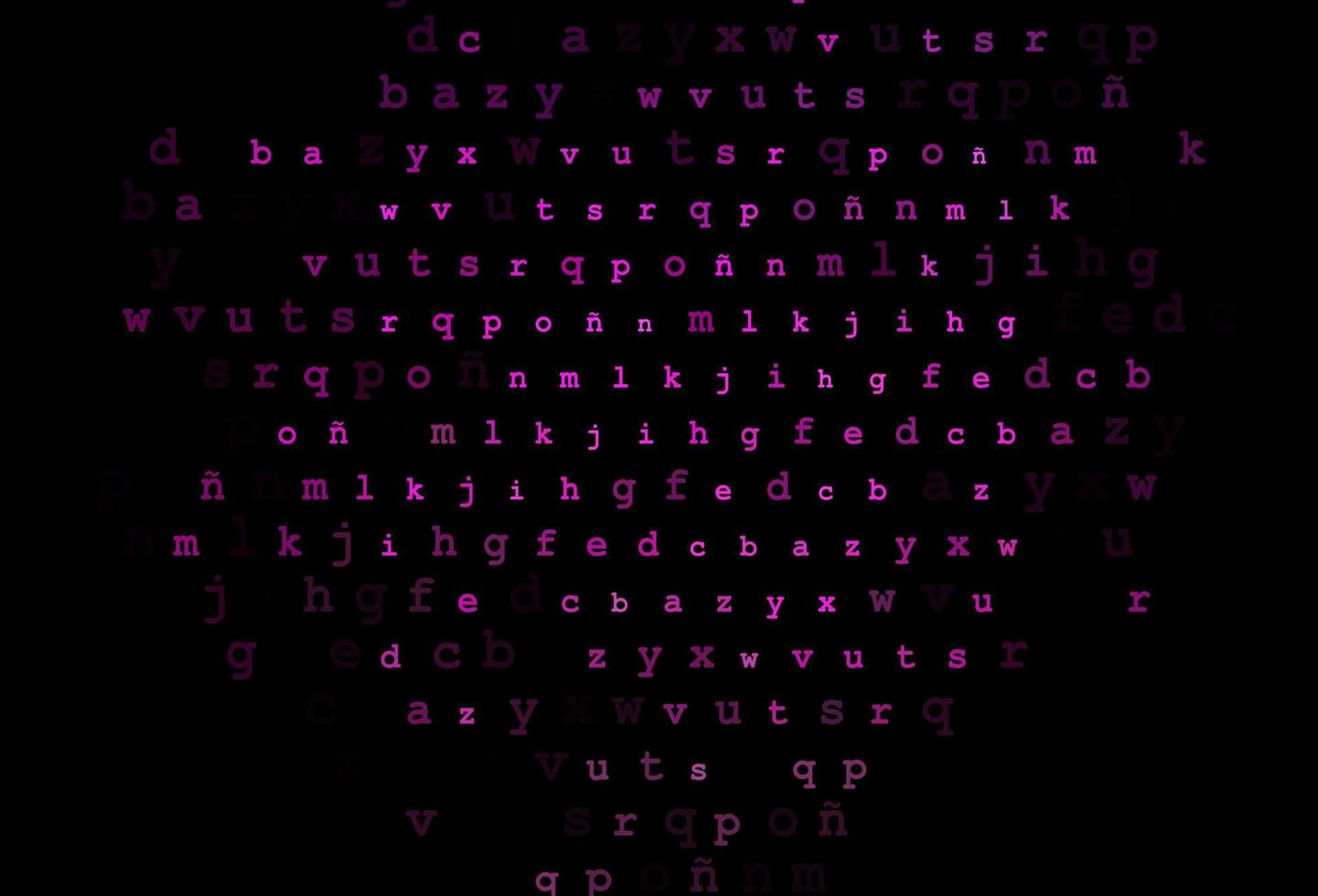 fundo vector rosa escuro com sinais do alfabeto.