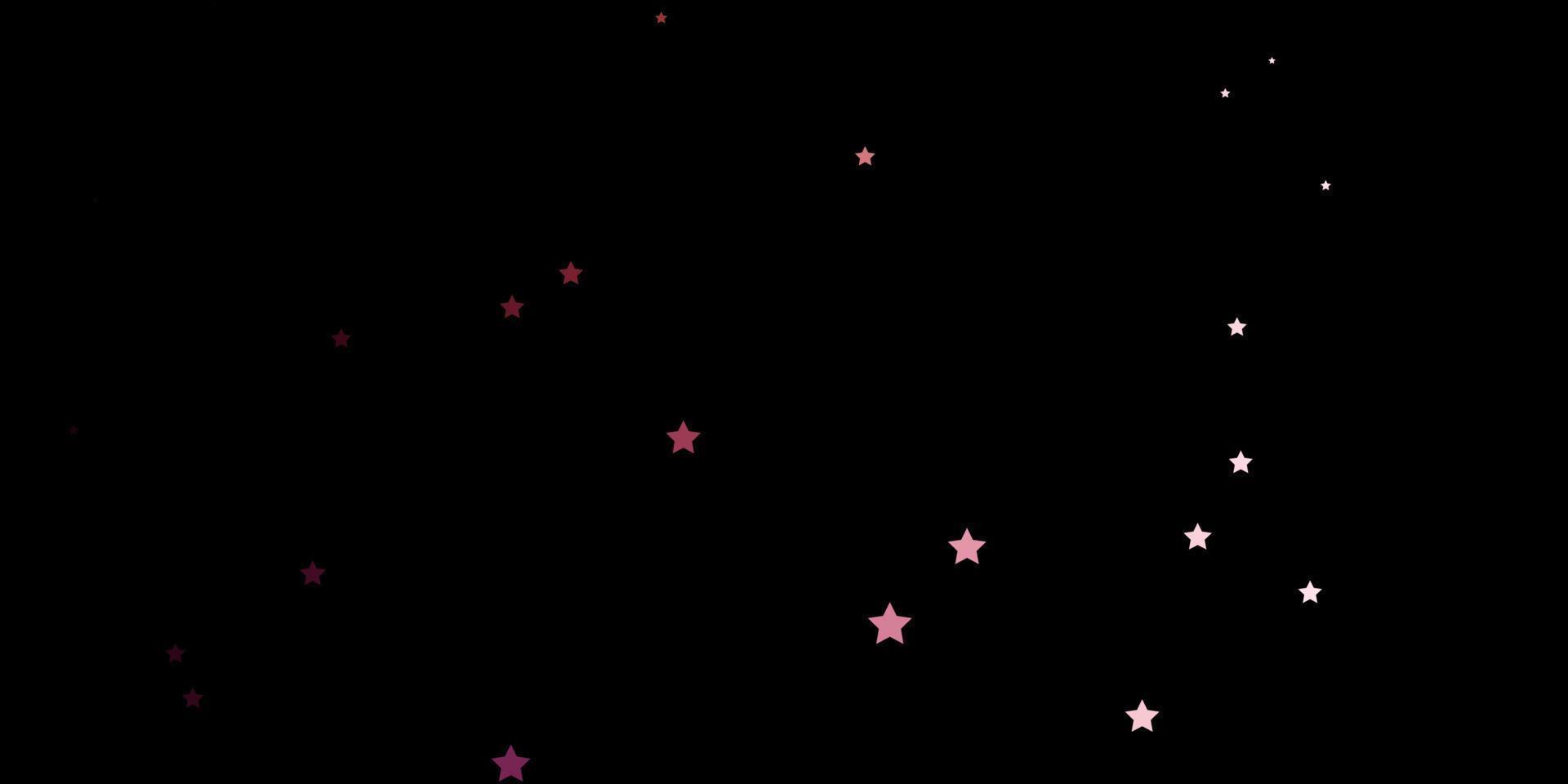 textura vector rosa escuro com belas estrelas.