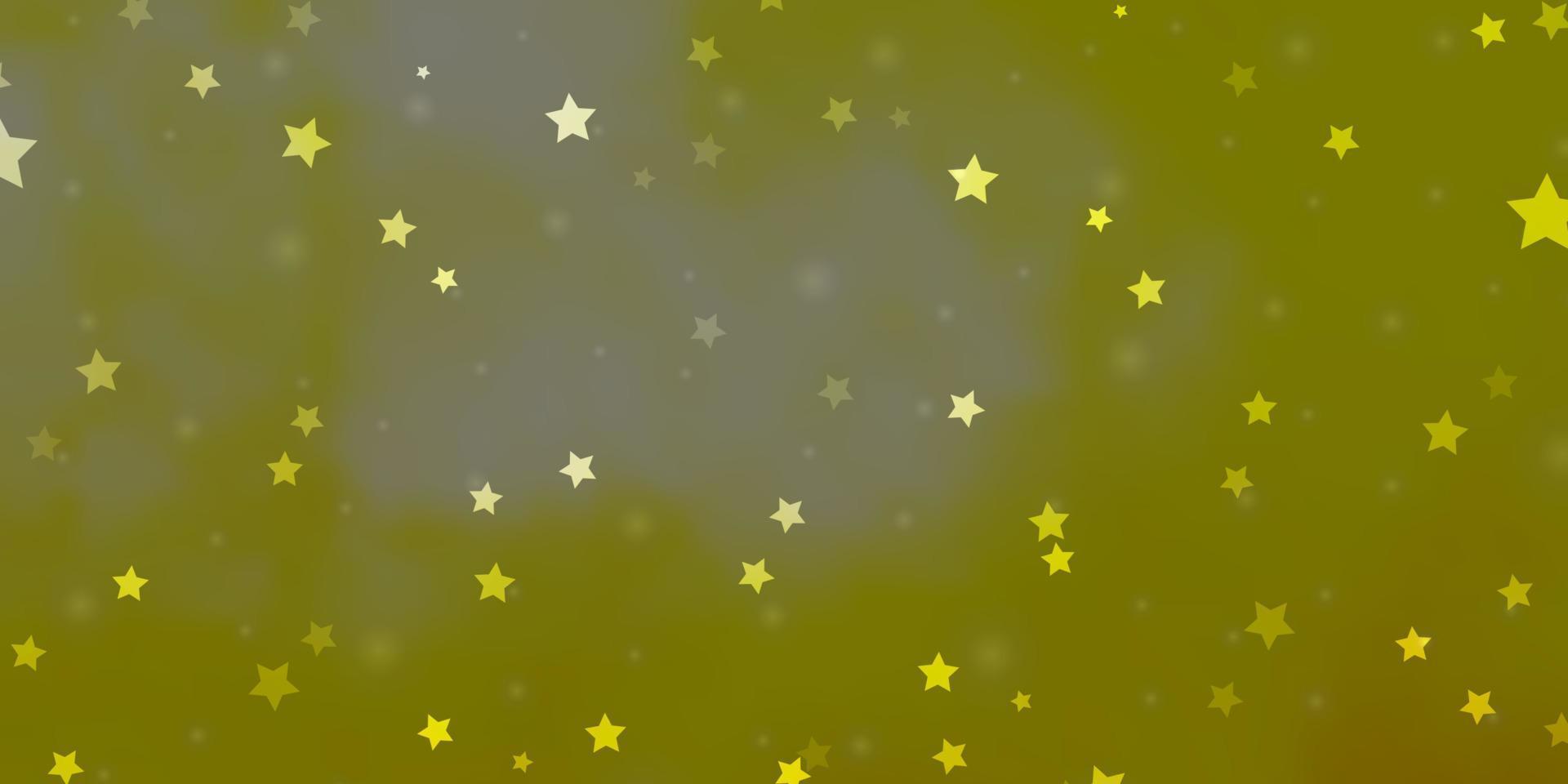 textura de vetor amarelo claro com belas estrelas.