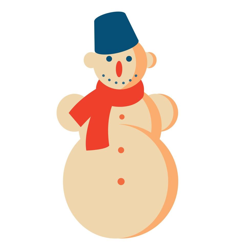 boneco de neve de natal. ilustração vetorial vetor