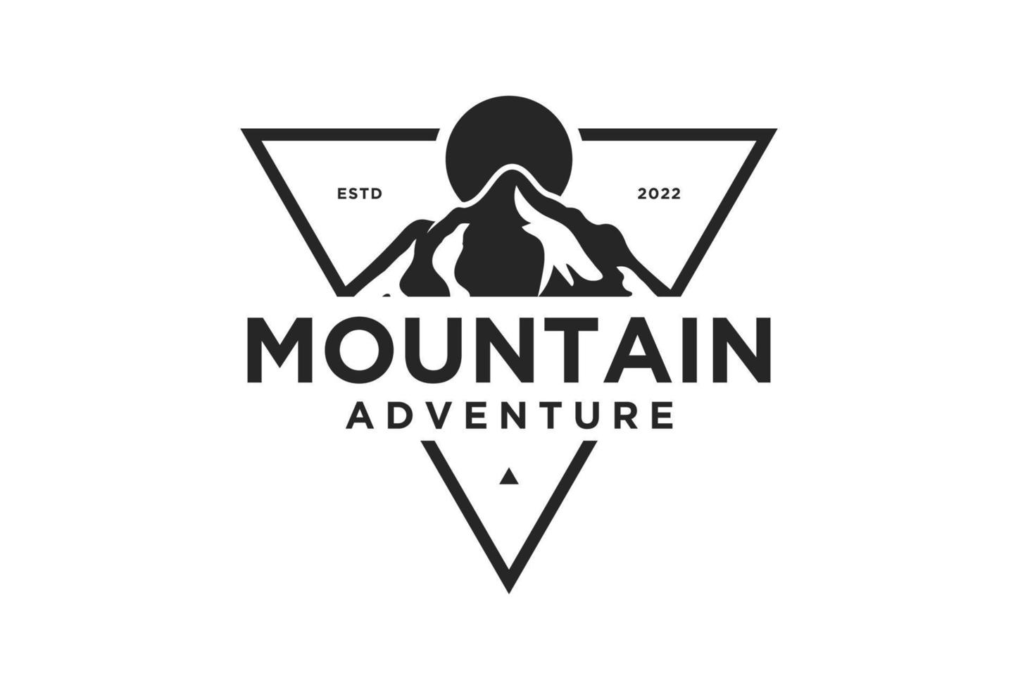 design de logotipo de hipster de silhueta de montanha para viagens, aventura, vista, paronama, escalada, paisagem vetor