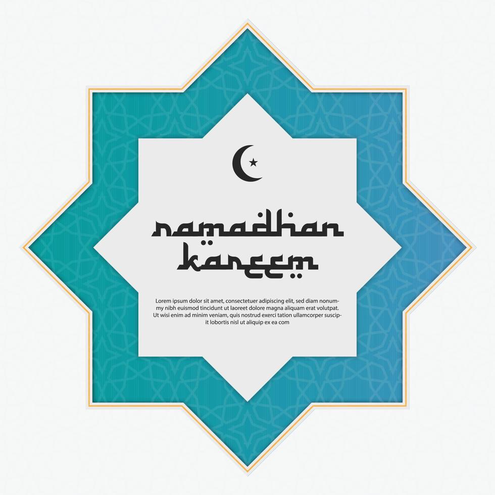 design de postagem de mídia social banner islâmico ramadhan kareem ied mubarak vetor