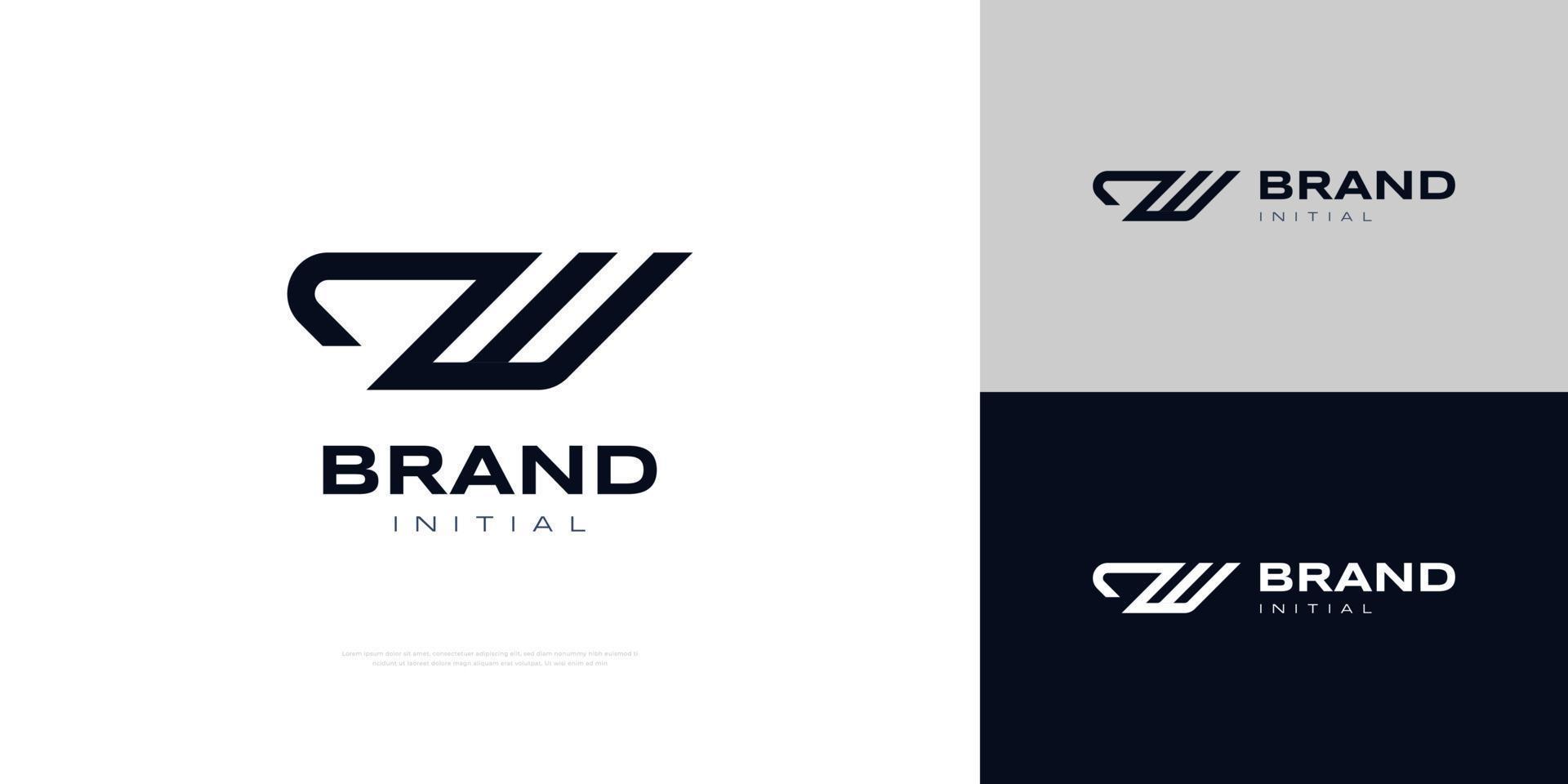 design de logotipo de monograma zw. logo inicial z e w com conceito moderno e minimalista vetor