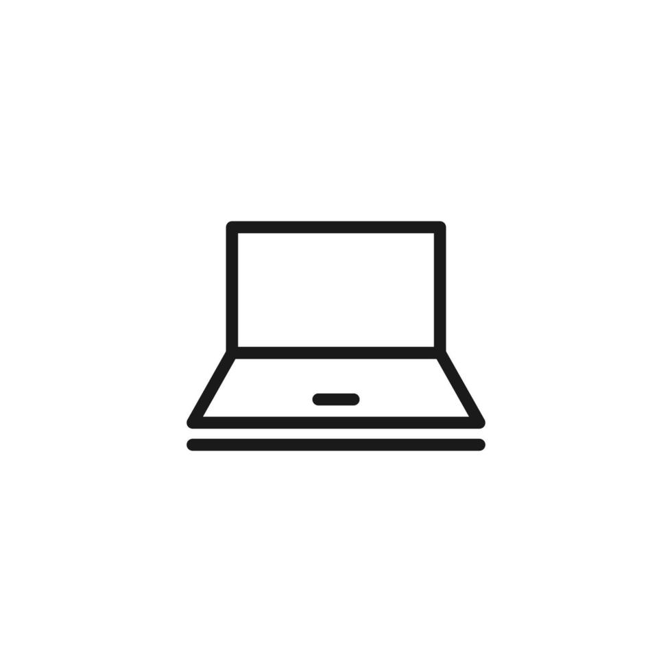 conceito de dispositivos eletrônicos. ilustração monocromática desenhada com linha fina. perfeito para recursos de internet, lojas, livros, banner. ícone de linha do laptop vetor