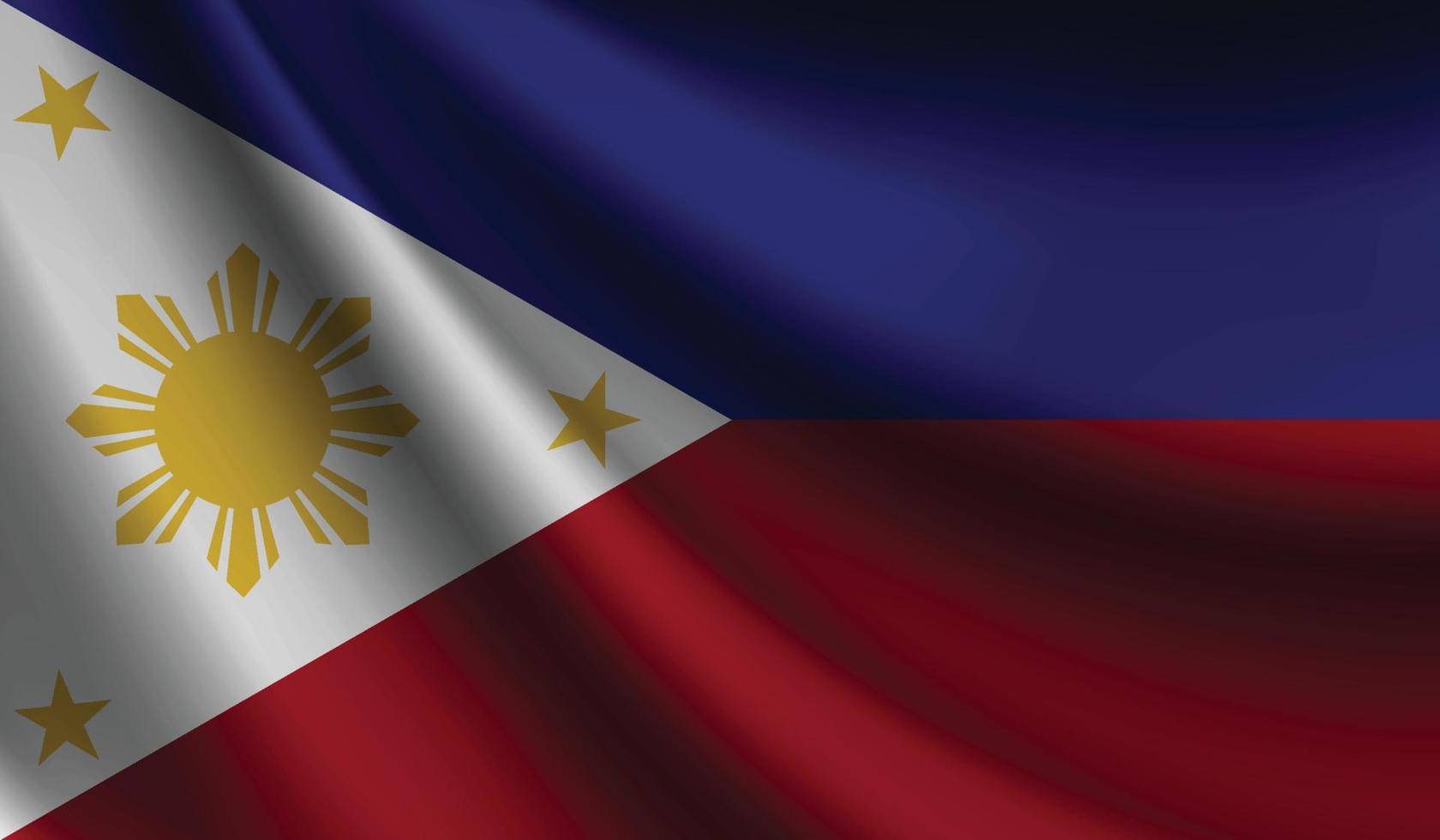 bandeira das filipinas acenando fundo para design patriótico e nacional vetor