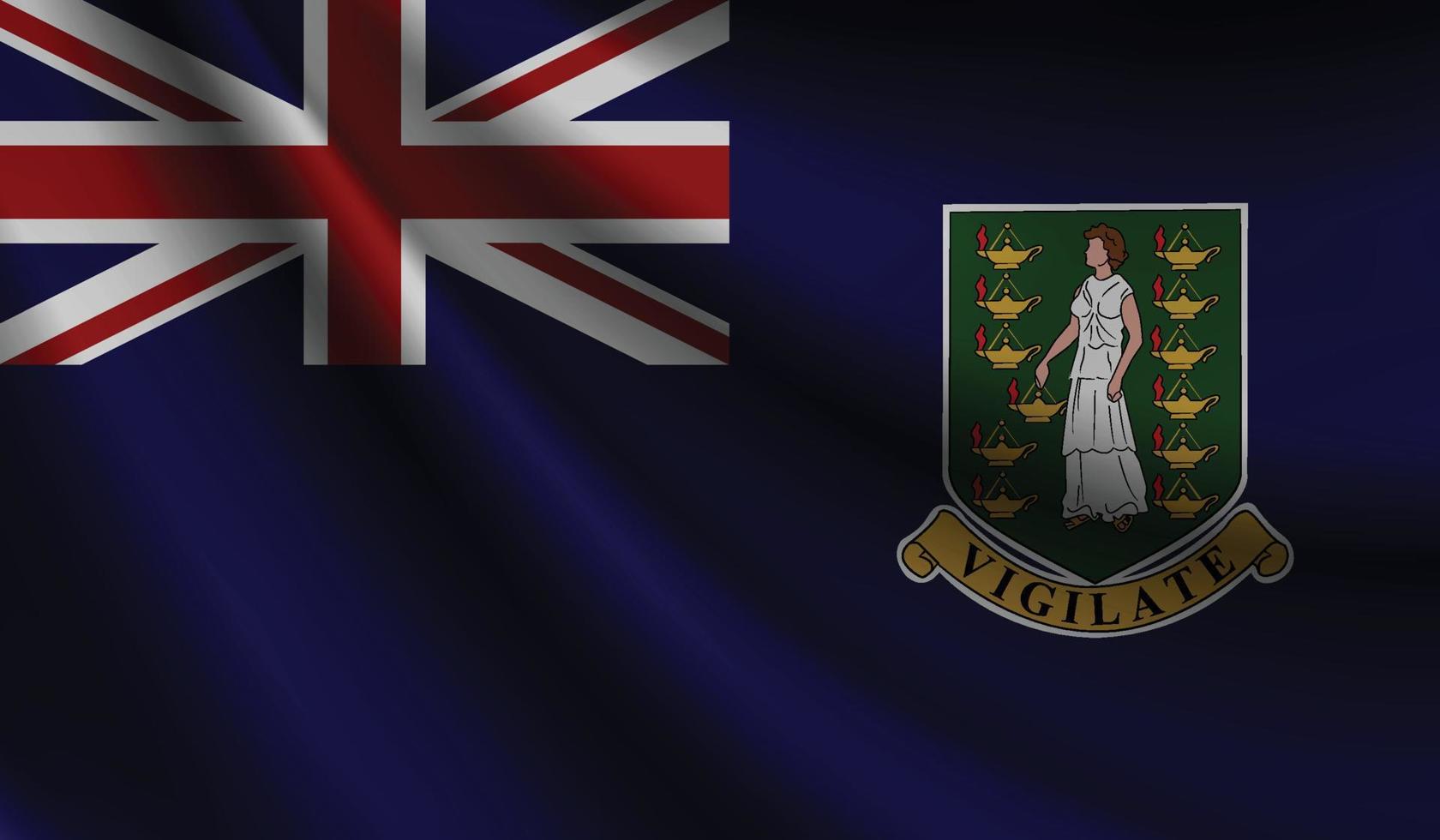bandeira do reino unido das ilhas virgens acenando fundo para design patriótico e nacional vetor