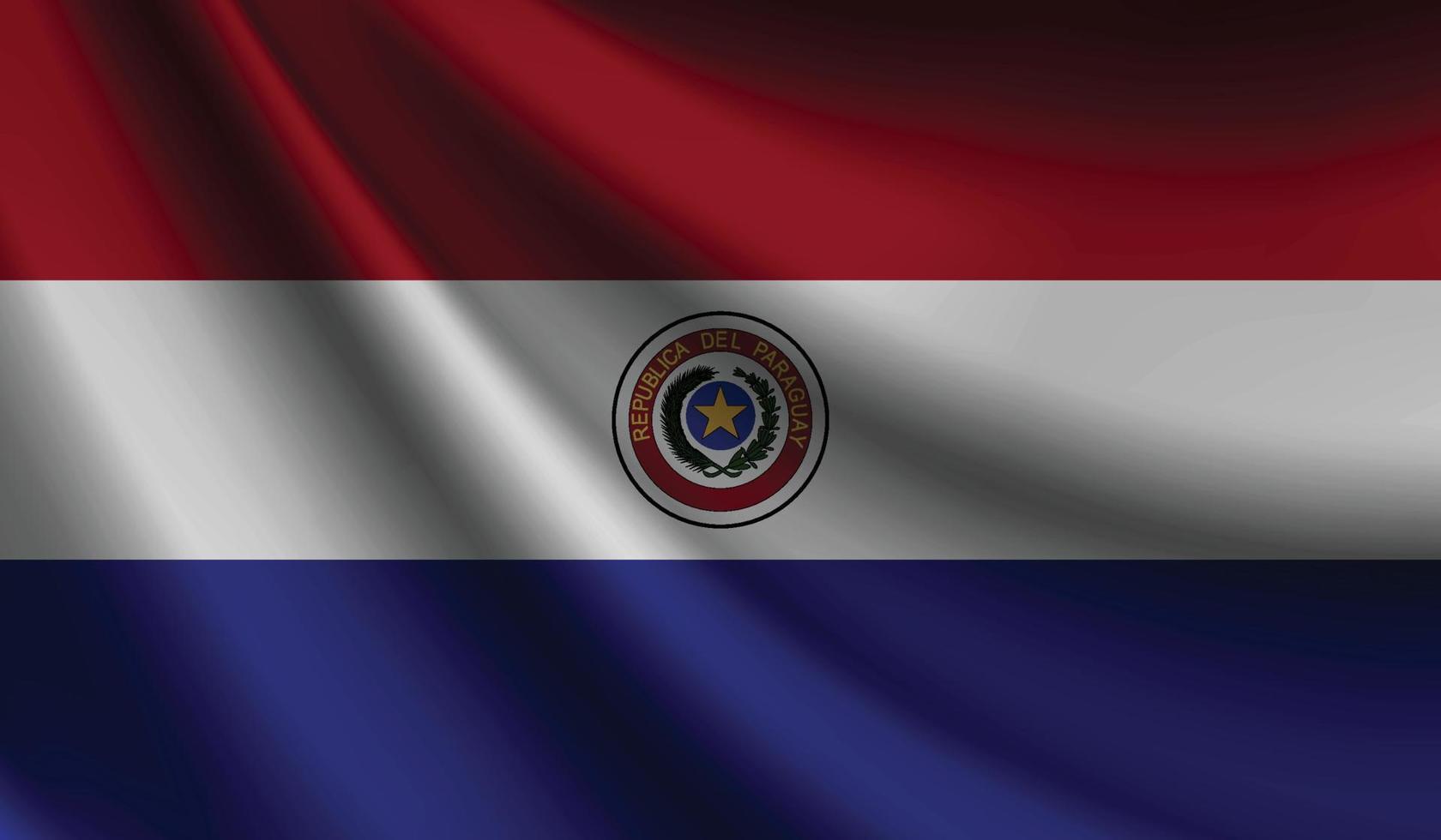 bandeira do paraguai acenando fundo para design patriótico e nacional vetor