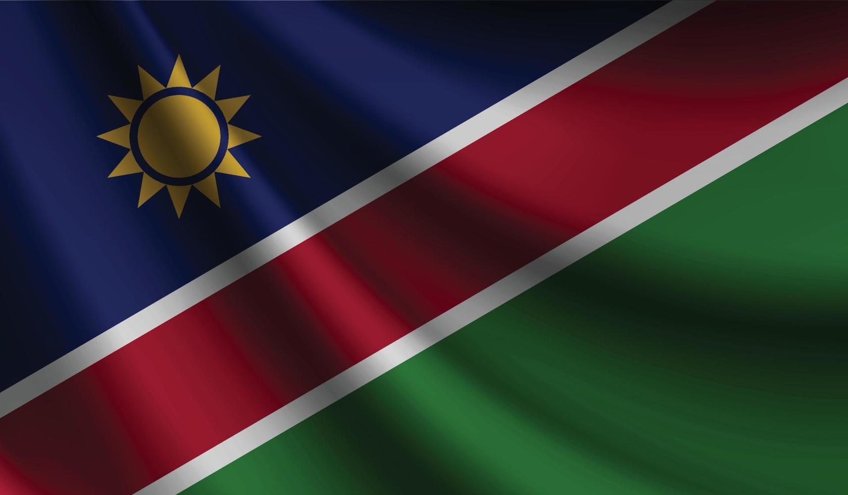 bandeira da namíbia acenando fundo para design patriótico e nacional vetor