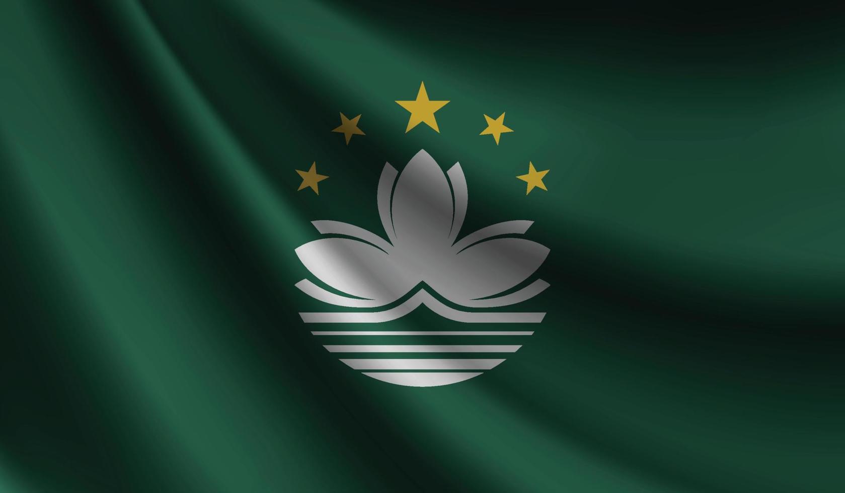 bandeira de macau acenando fundo para design patriótico e nacional vetor