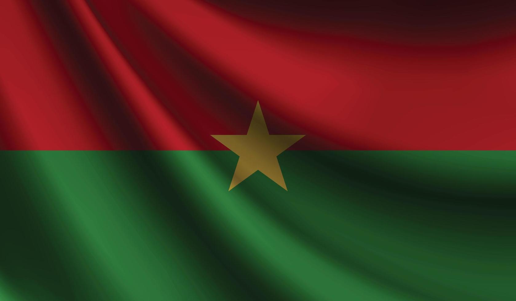 bandeira de burkina faso acenando fundo para design patriótico e nacional vetor