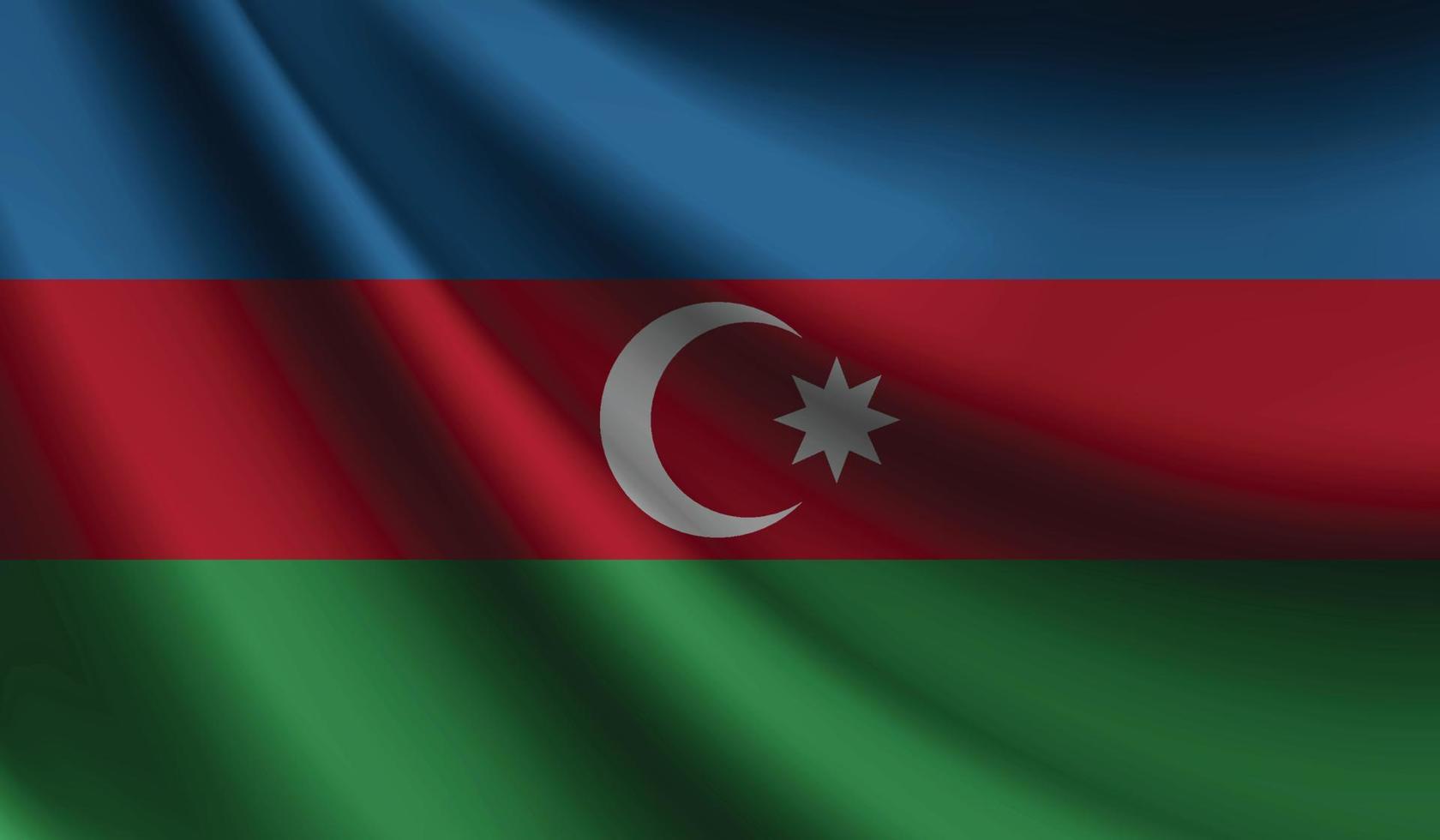 bandeira do azerbaijão acenando fundo para design patriótico e nacional vetor