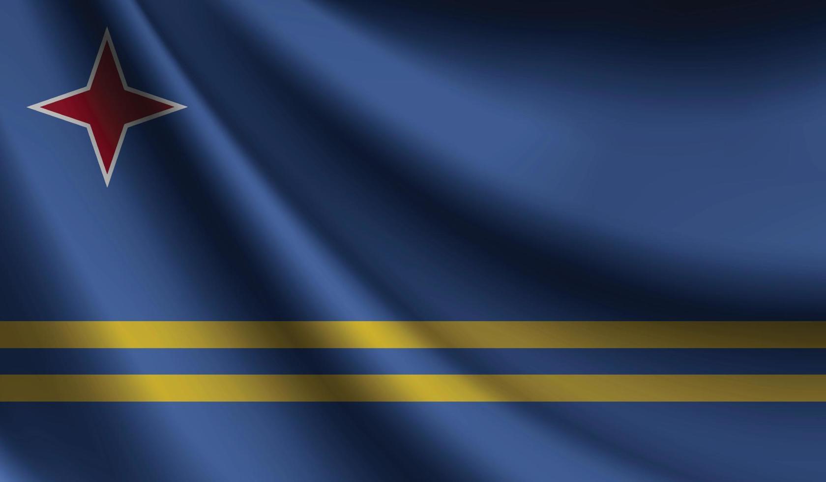 bandeira de aruba acenando fundo para design patriótico e nacional vetor