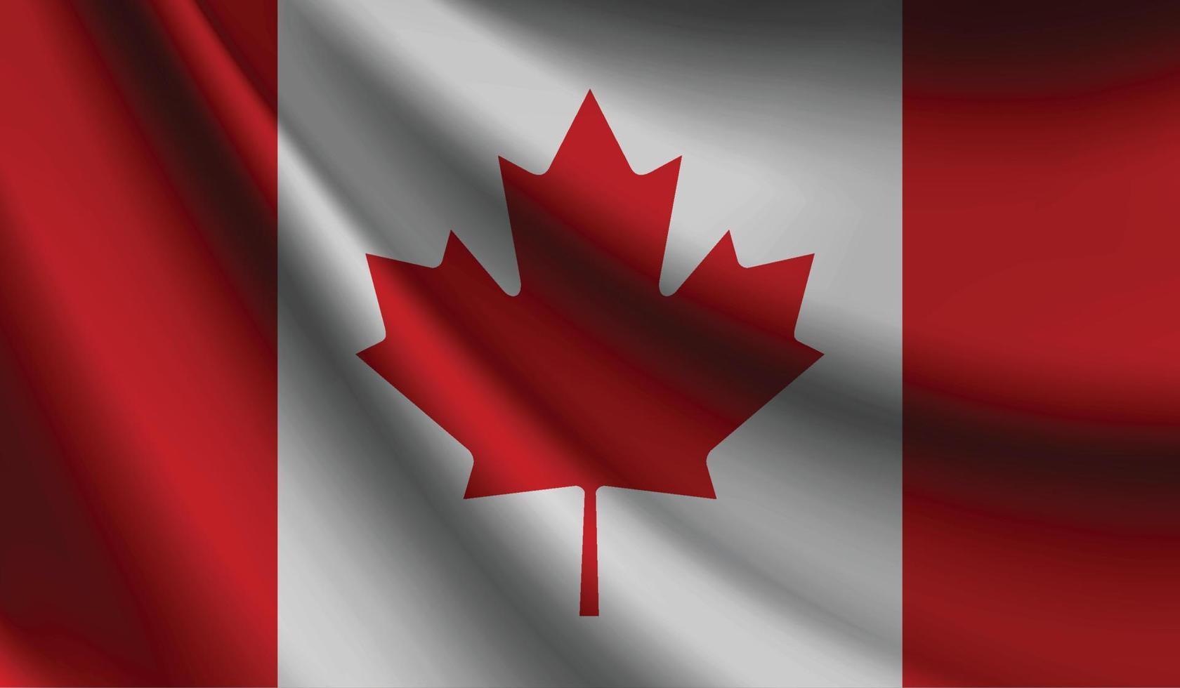 bandeira do canadá acenando fundo para design patriótico e nacional vetor