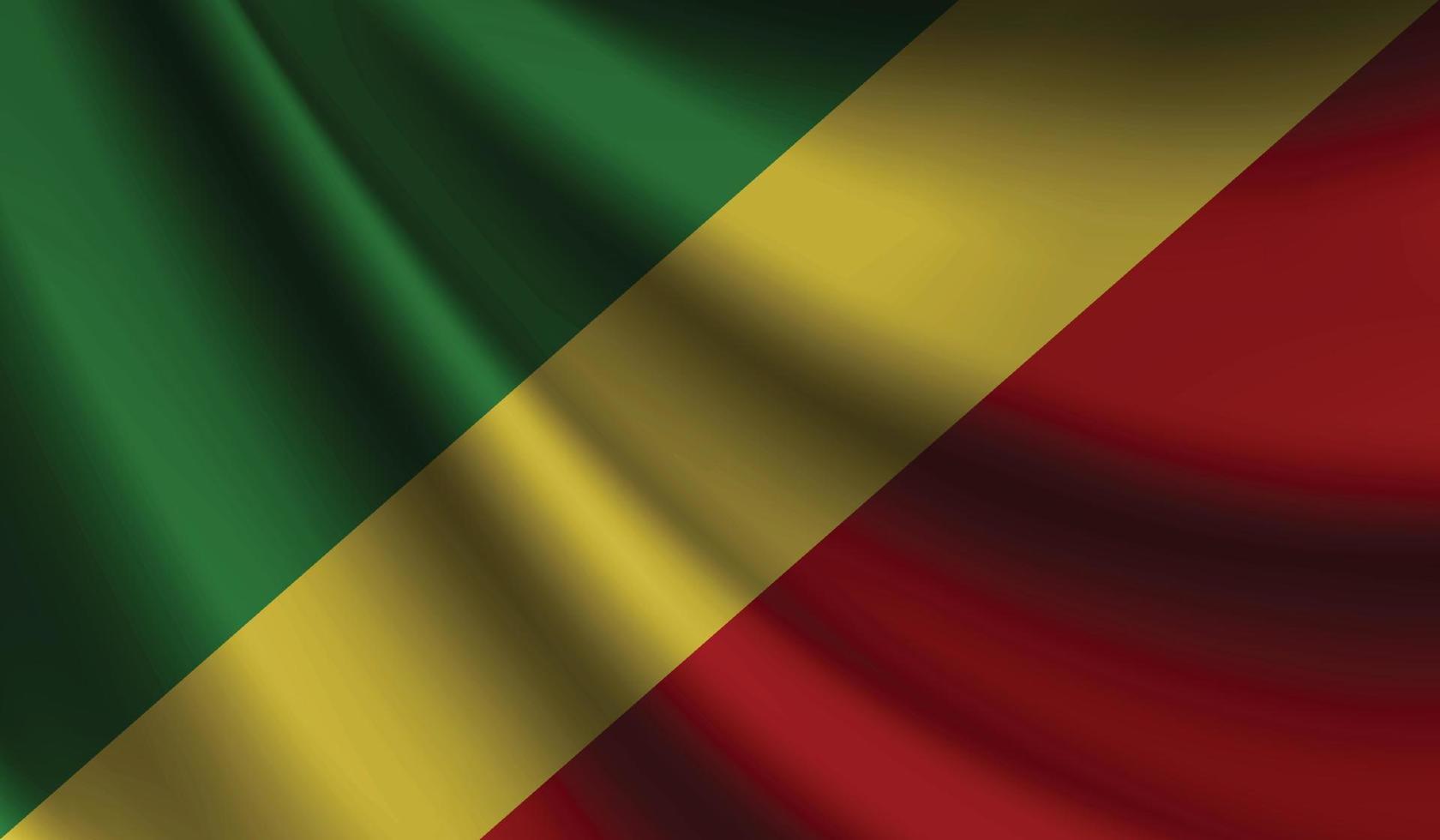 acenando a bandeira da república do congo. fundo para design patriótico e nacional vetor