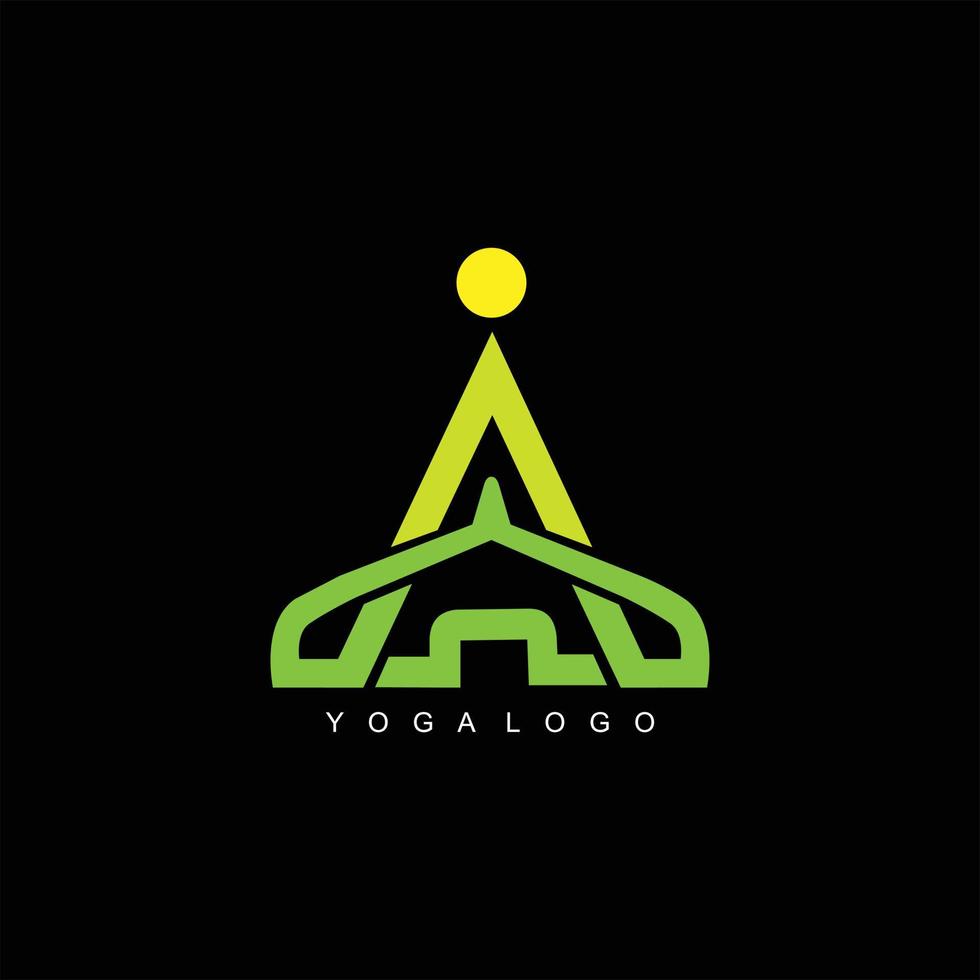 um logotipo inicial para o conceito de design de ioga vetor