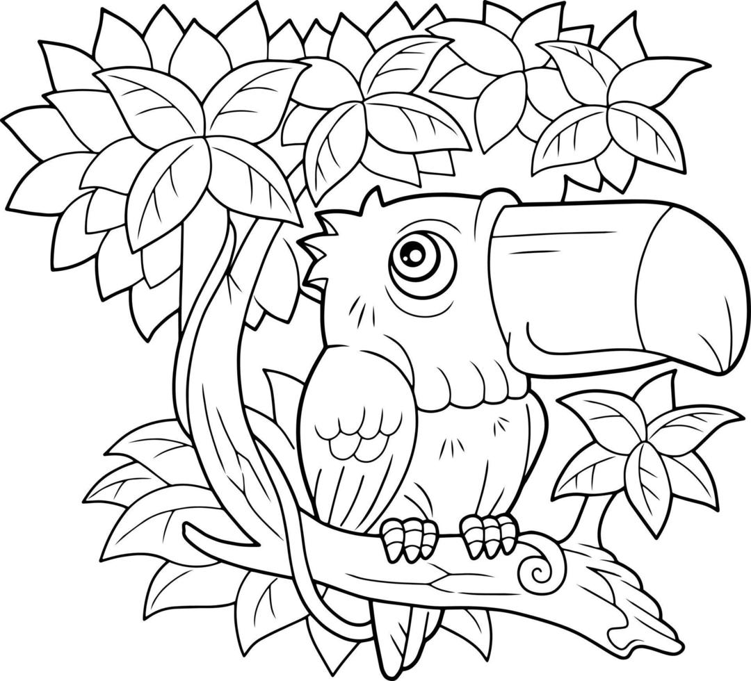 pássaro tucano desenho animado vetor
