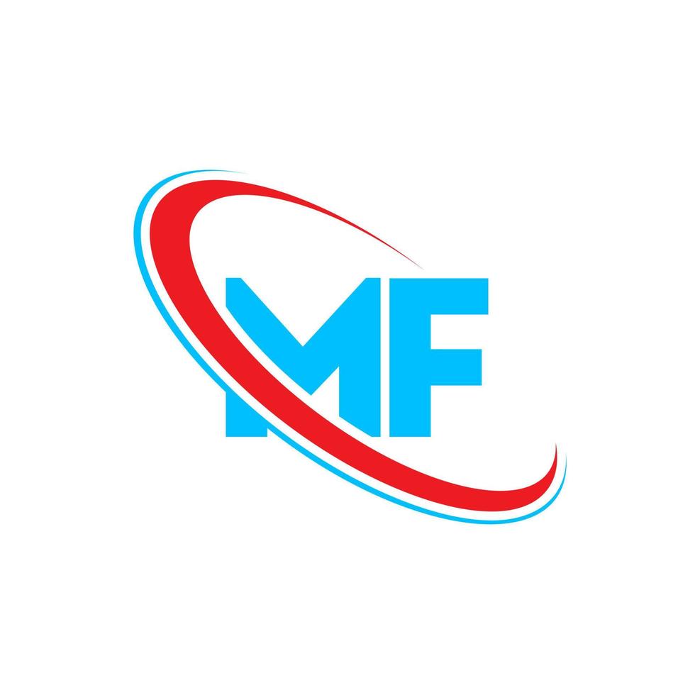 logotipo mf. projeto mf. carta mf azul e vermelha. design de logotipo de  letra mf. letra inicial mf vinculado ao logotipo do monograma maiúsculo do  círculo. 11604057 Vetor no Vecteezy